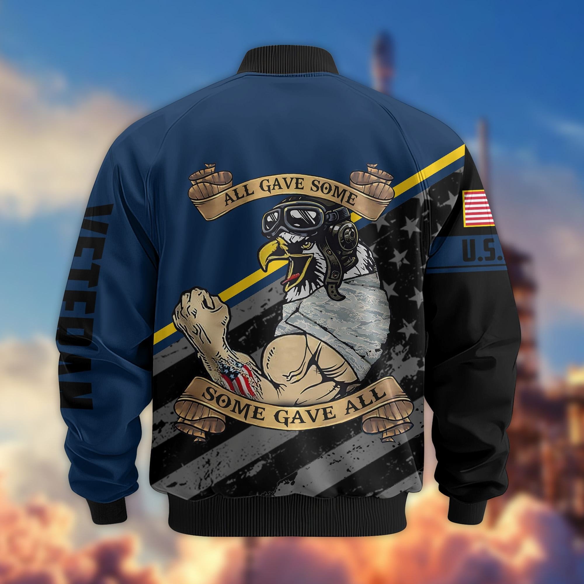 Premium US Veterans Bomber Jacket BPVC090901, Gifts For US Veterans, Gifts For Veterans Day