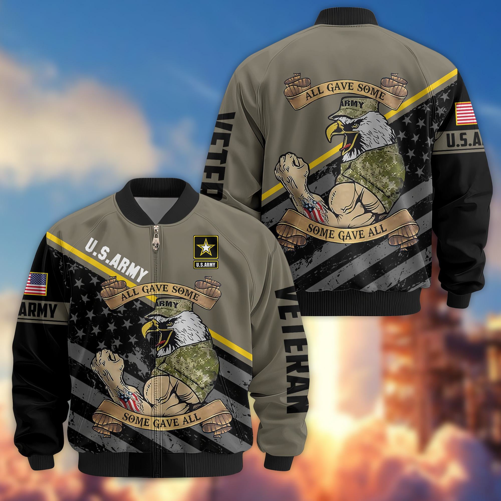 Premium US Veterans Bomber Jacket BPVC090901, Gifts For US Veterans, Gifts For Veterans Day