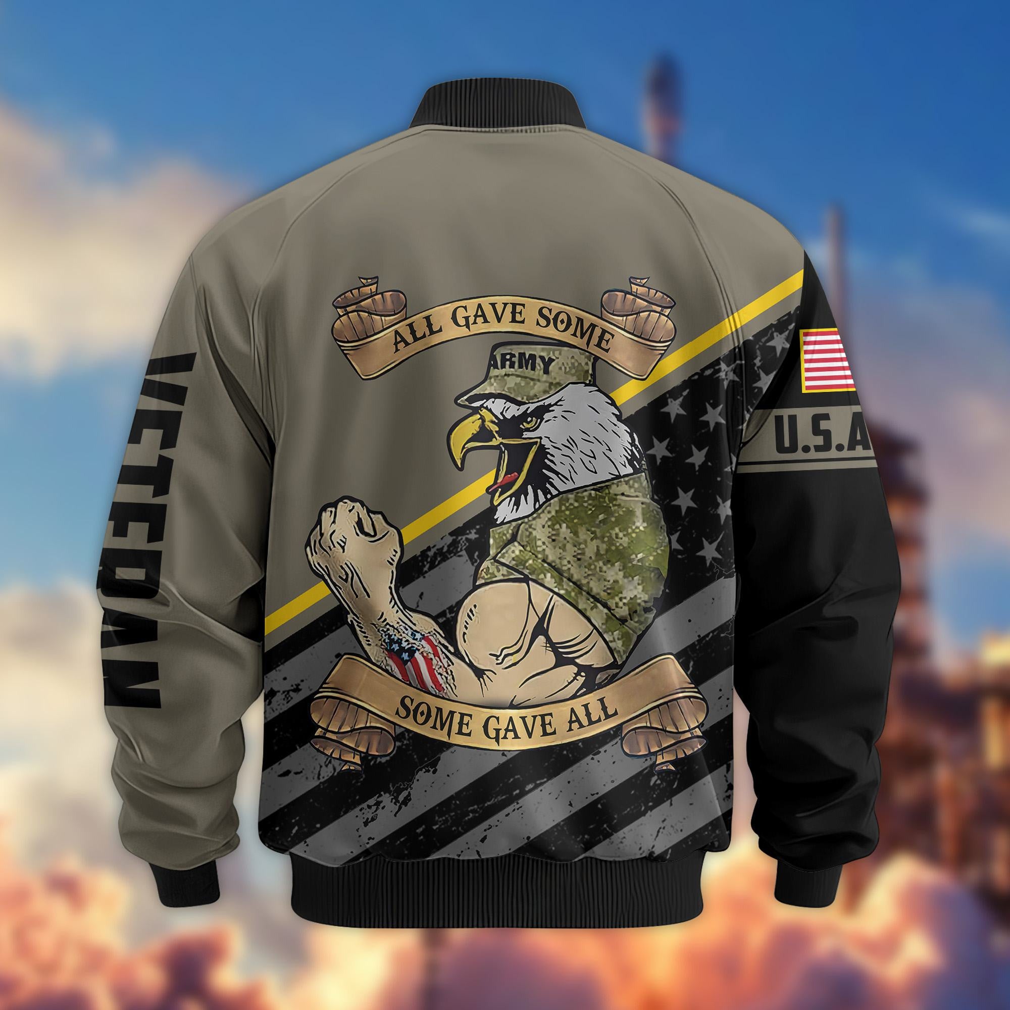 Premium US Veterans Bomber Jacket BPVC090901, Gifts For US Veterans, Gifts For Veterans Day