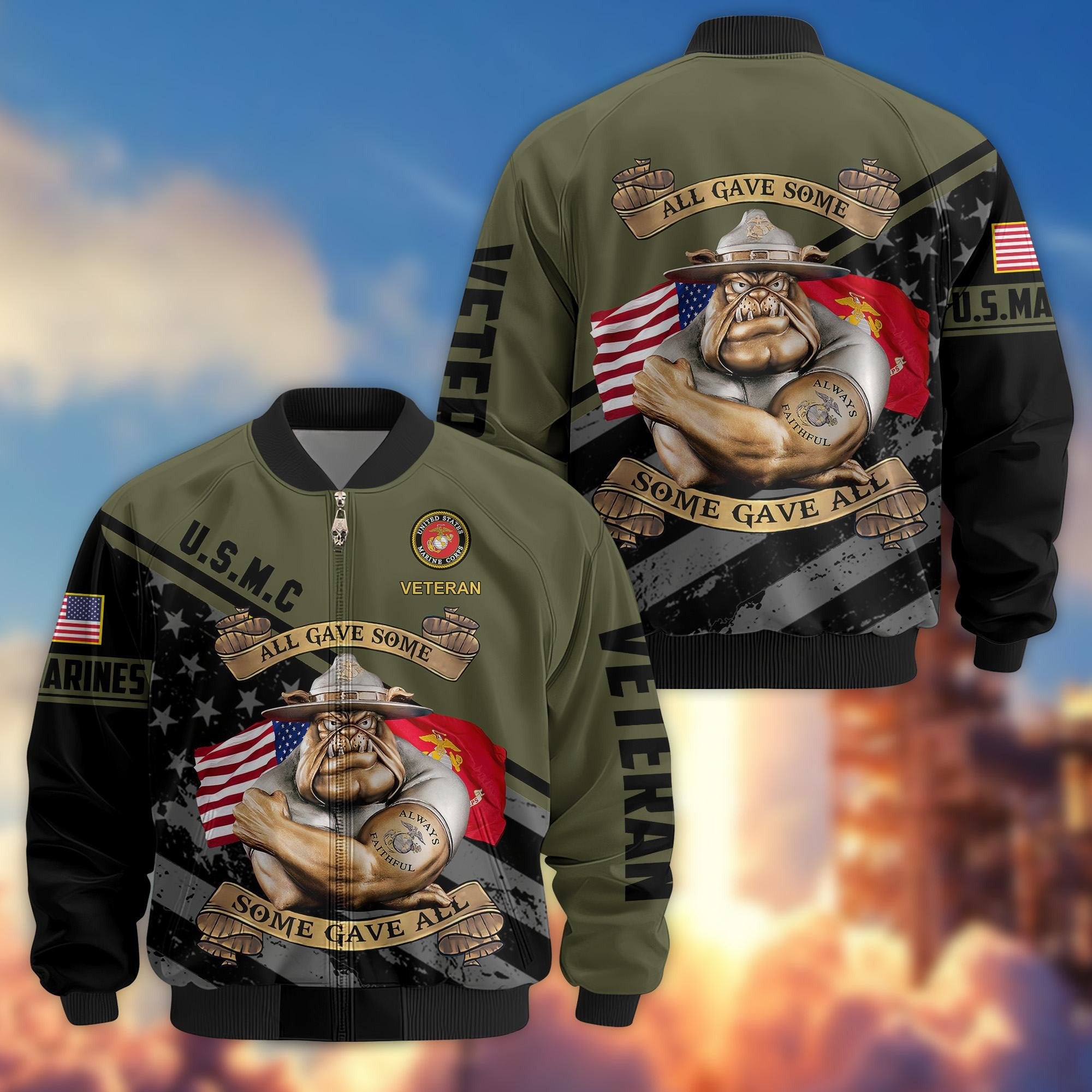 Premium US Veterans Bomber Jacket BPVC090901, Gifts For US Veterans, Gifts For Veterans Day
