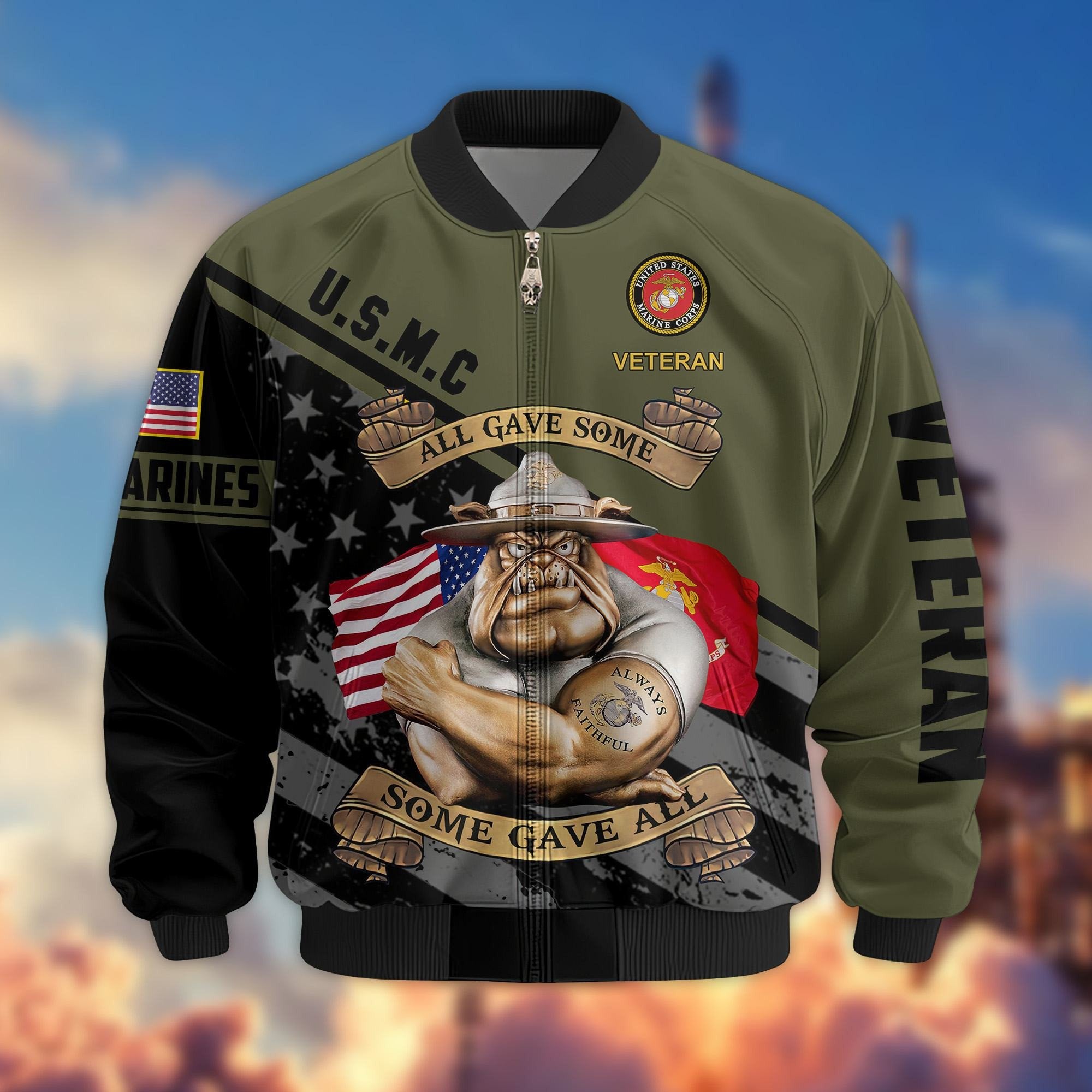 Premium US Veterans Bomber Jacket BPVC090901, Gifts For US Veterans, Gifts For Veterans Day