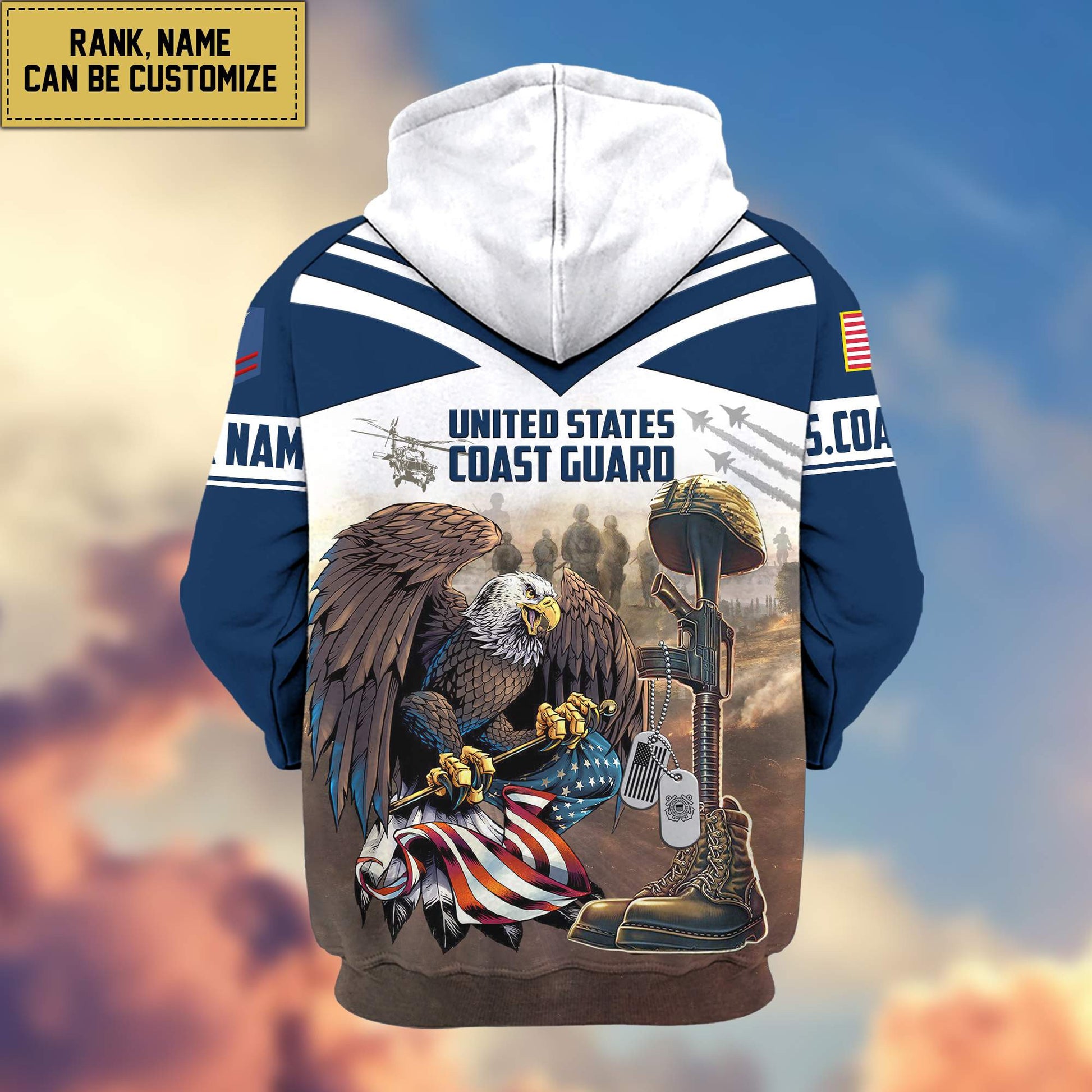 Premium USCG Zip Hoodie VPVC600605, Custom Name, Rank, Gifts For Coast Guard Veteran