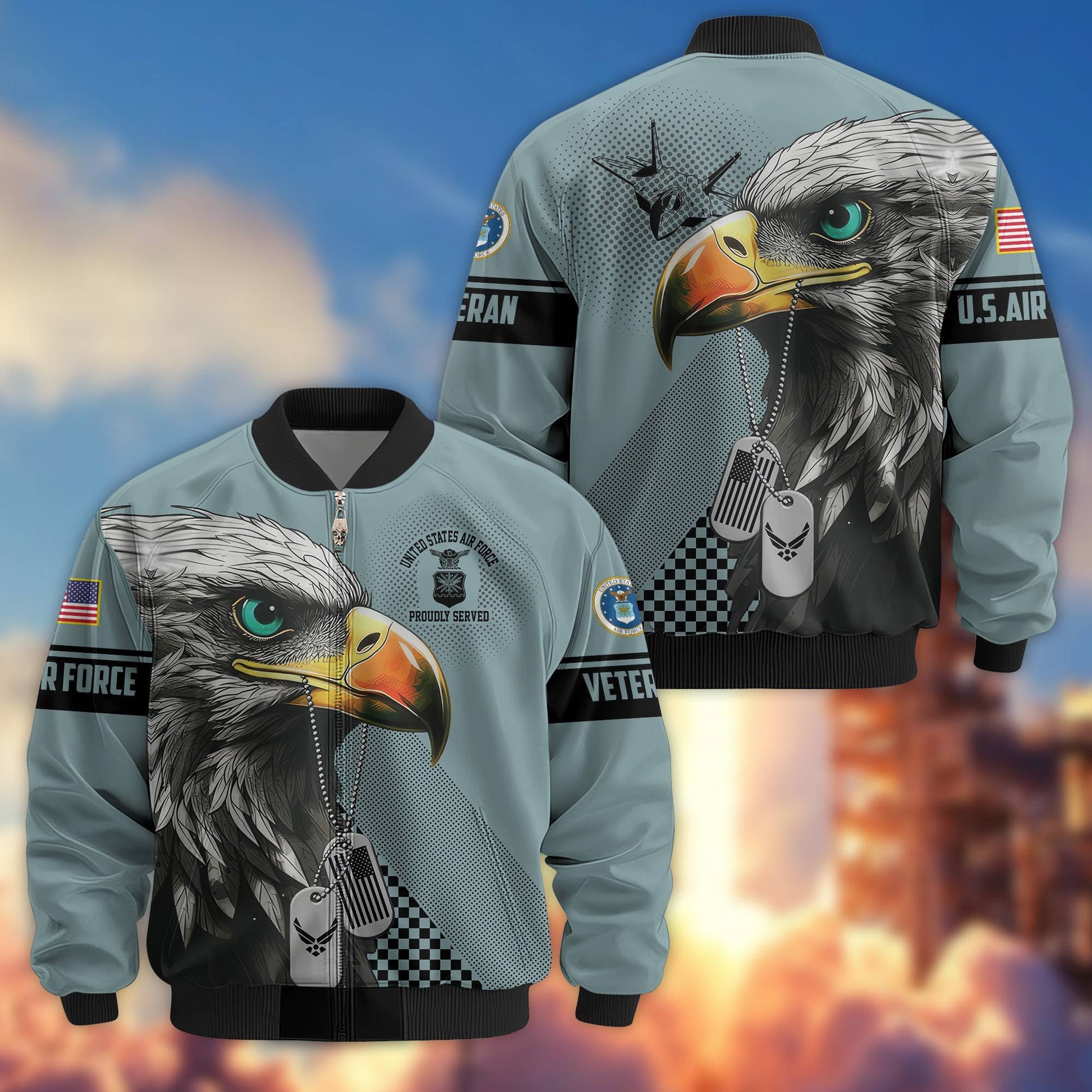 Premium US Veterans Bomber Jacket BPVC100901, Gifts For US Veterans, Gifts For Veterans Day