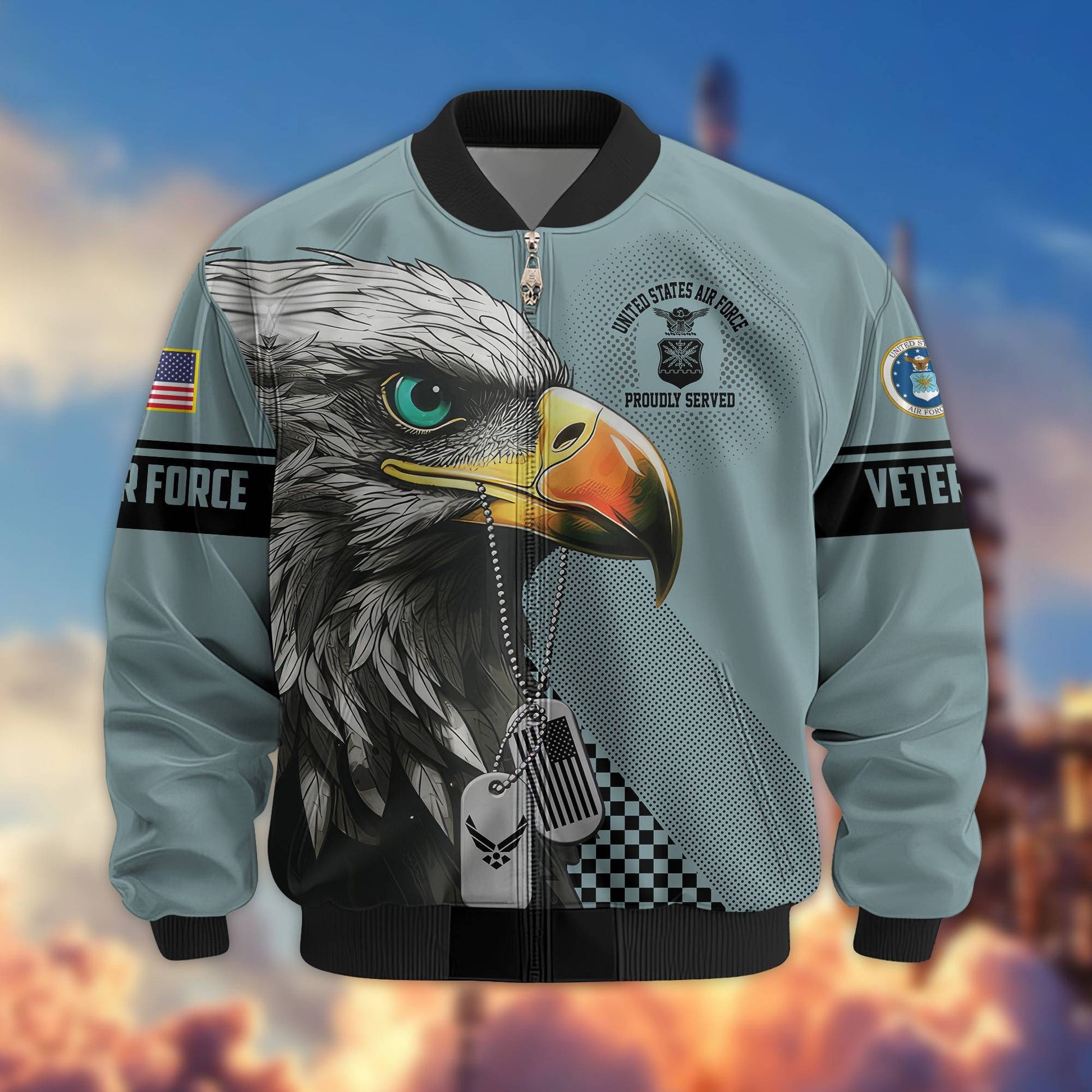 Premium US Veterans Bomber Jacket BPVC100901, Gifts For US Veterans, Gifts For Veterans Day