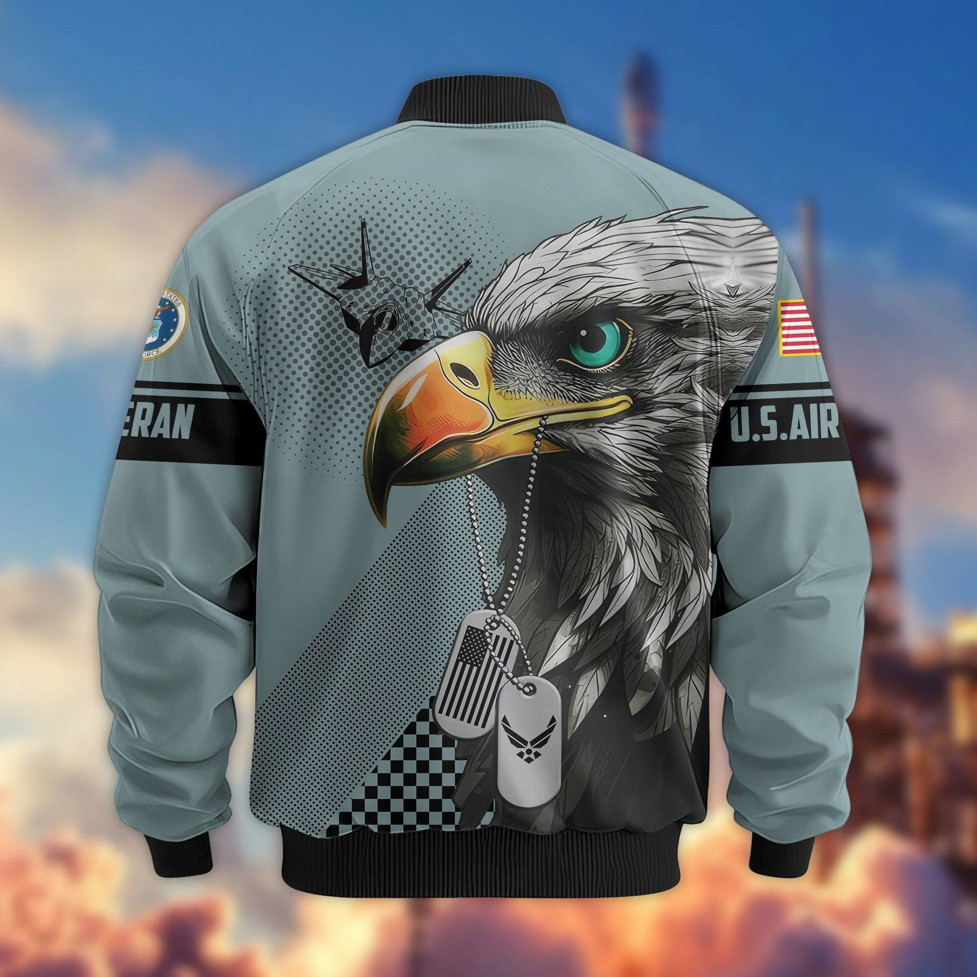 Premium US Veterans Bomber Jacket BPVC100901, Gifts For US Veterans, Gifts For Veterans Day