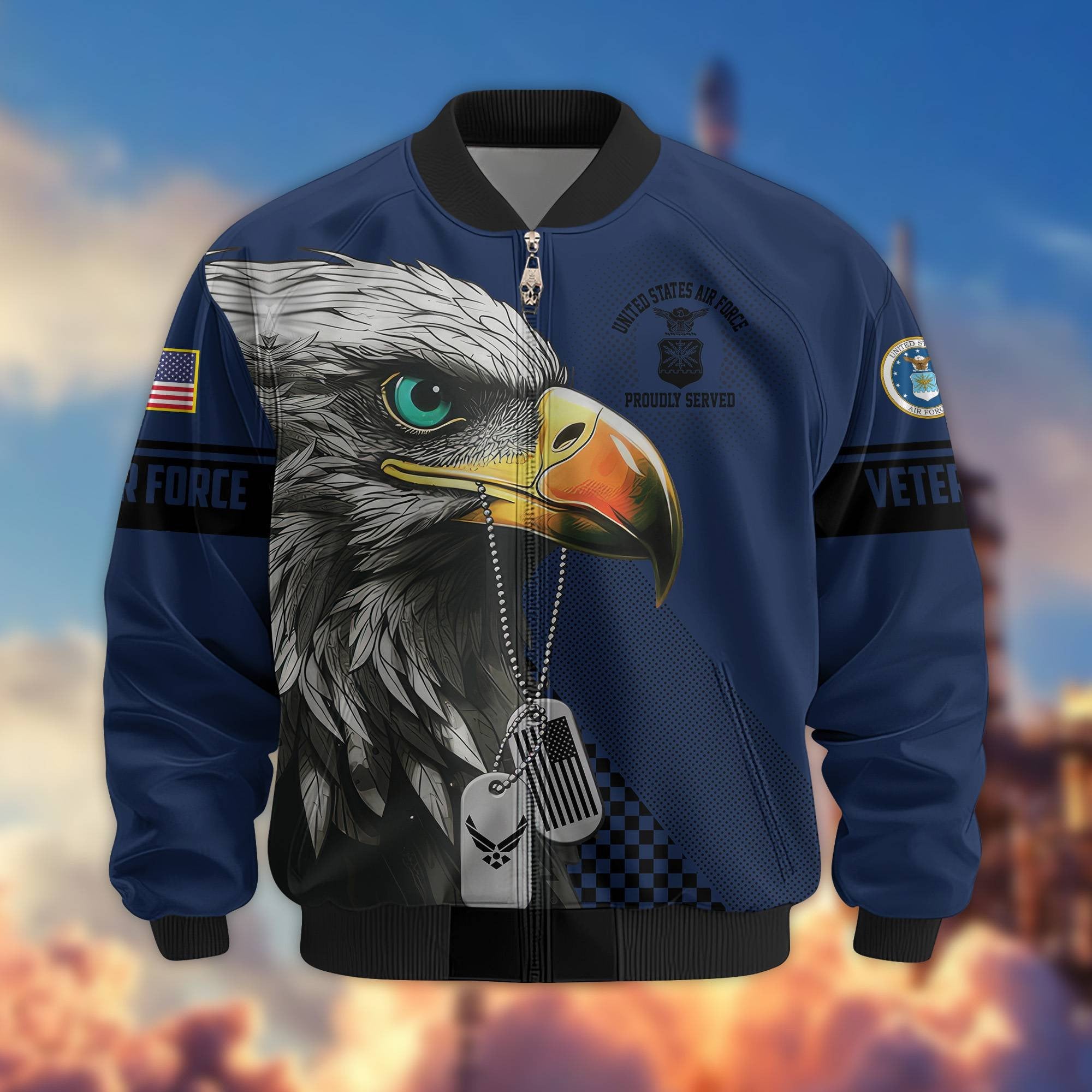 Premium US Veterans Bomber Jacket BPVC100901, Gifts For US Veterans, Gifts For Veterans Day