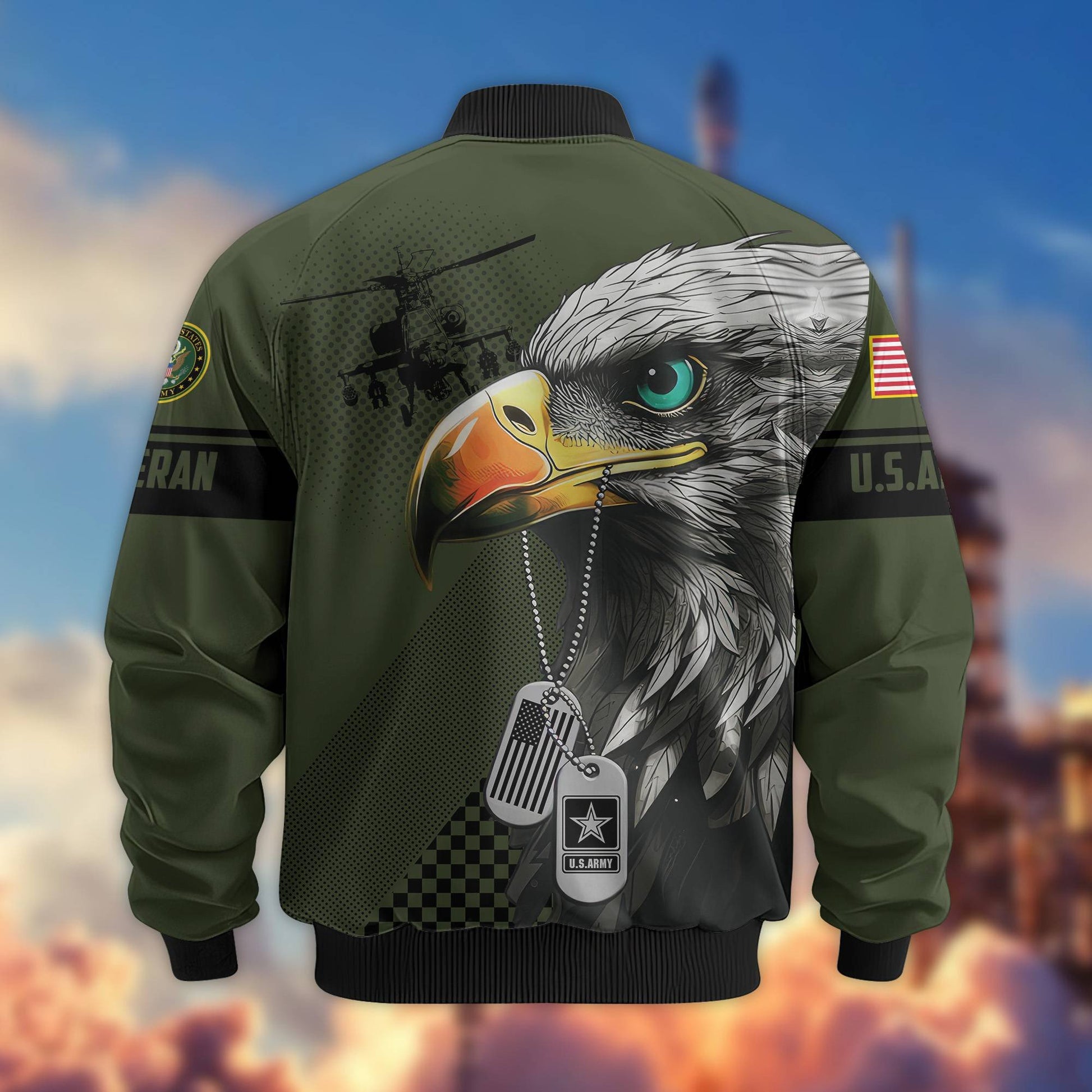 Premium US Veterans Bomber Jacket BPVC100901, Gifts For US Veterans, Gifts For Veterans Day