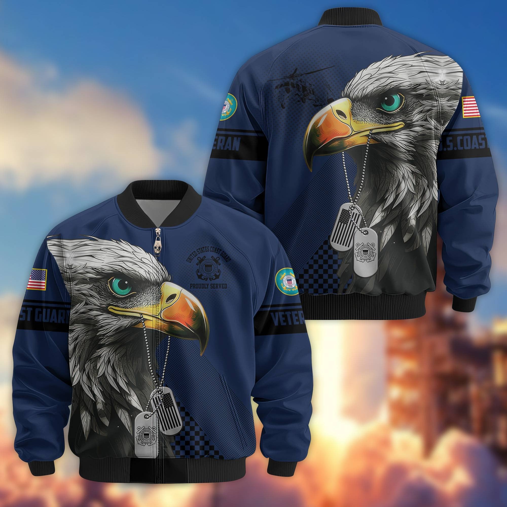 Premium US Veterans Bomber Jacket BPVC100901, Gifts For US Veterans, Gifts For Veterans Day