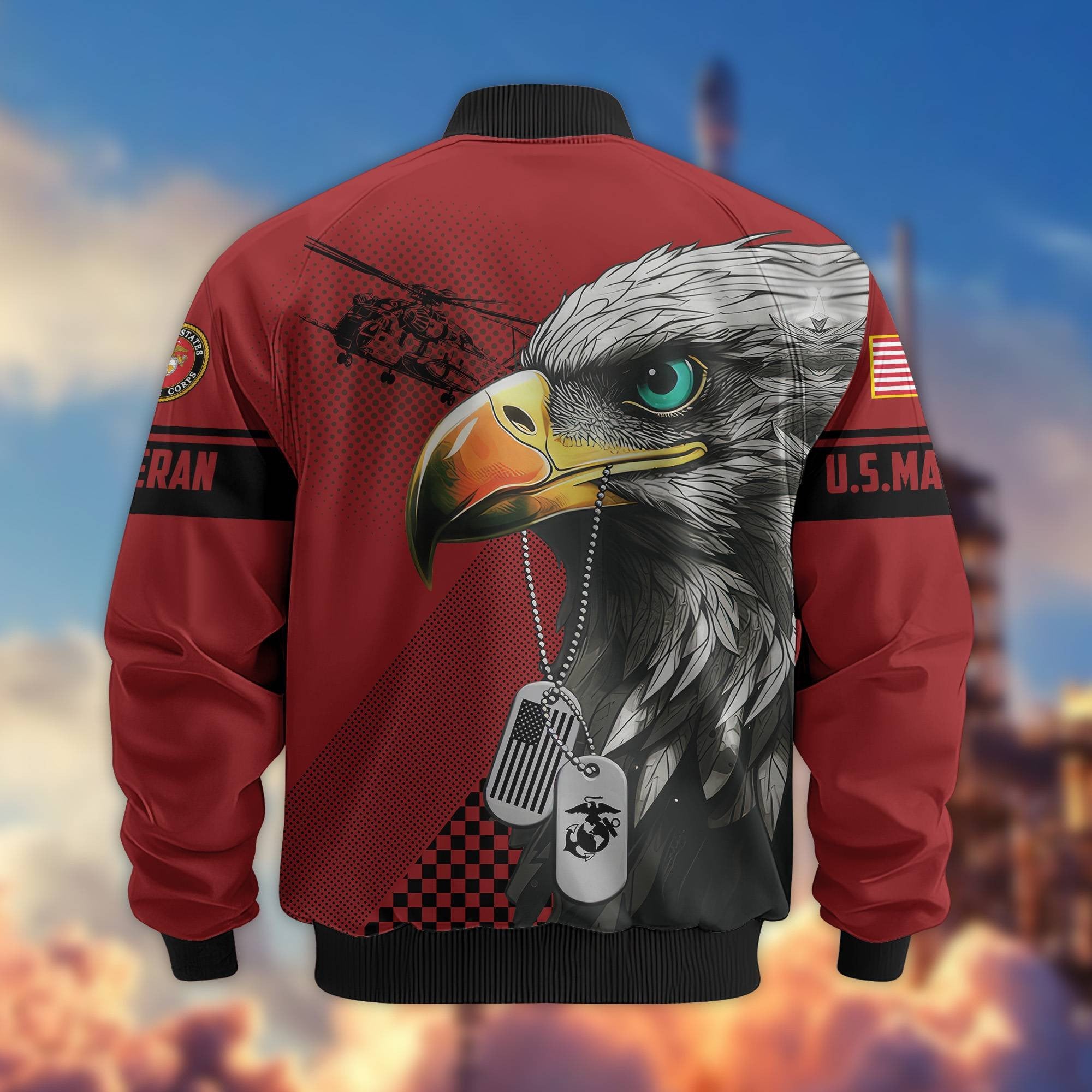 Premium US Veterans Bomber Jacket BPVC100901, Gifts For US Veterans, Gifts For Veterans Day