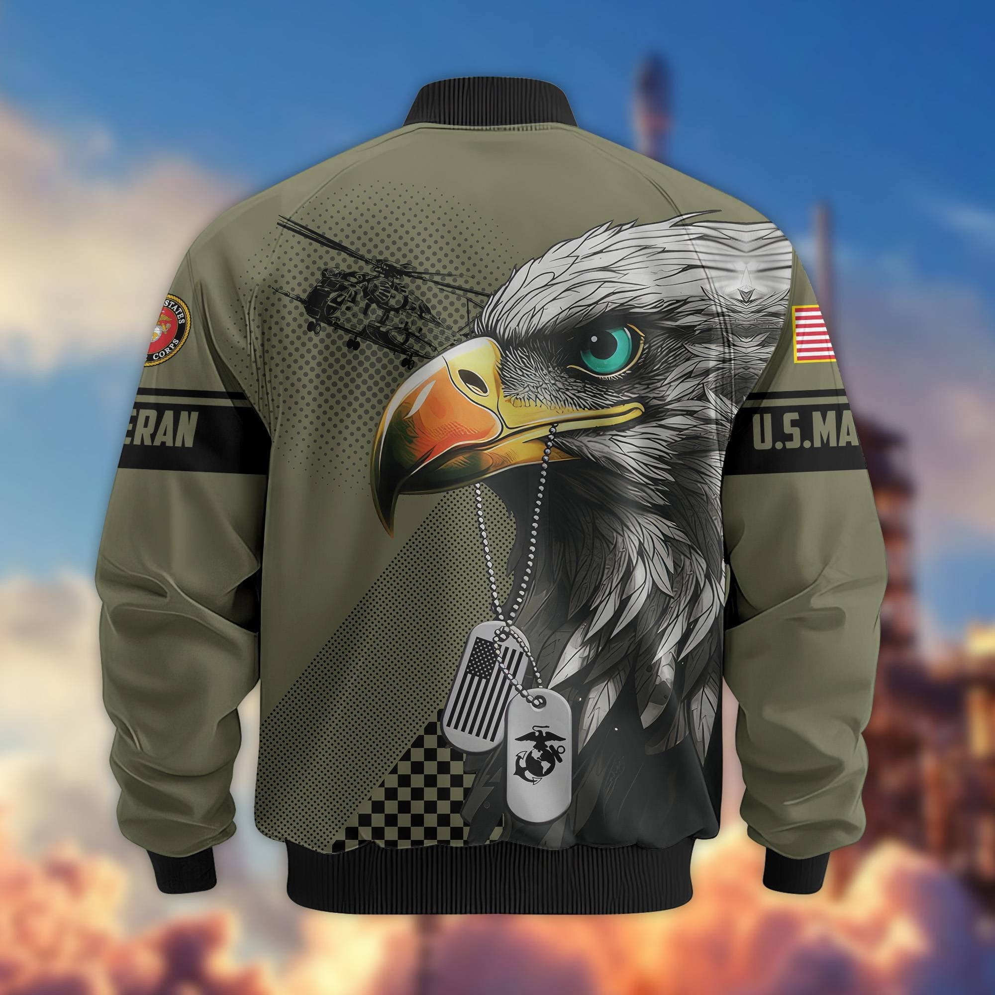 Premium US Veterans Bomber Jacket BPVC100901, Gifts For US Veterans, Gifts For Veterans Day