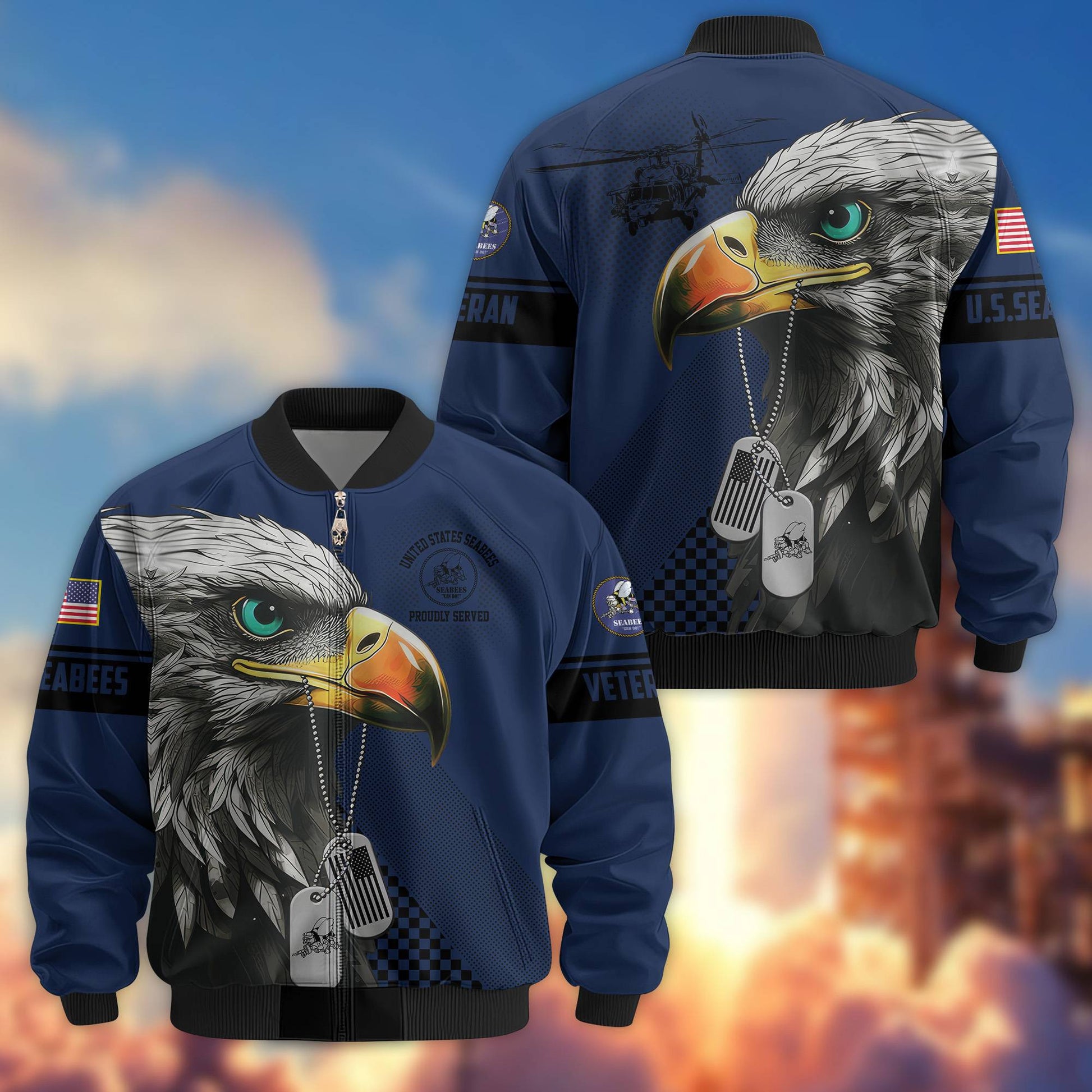 Premium US Veterans Bomber Jacket BPVC100901, Gifts For US Veterans, Gifts For Veterans Day