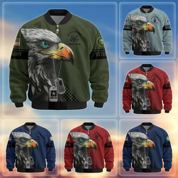 Premium US Veterans Bomber Jacket BPVC100901, Gifts For US Veterans, Gifts For Veterans Day
