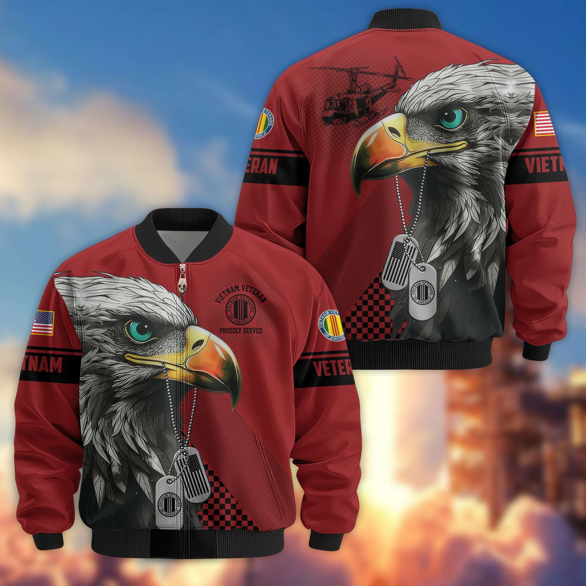 Premium US Veterans Bomber Jacket BPVC100901, Gifts For US Veterans, Gifts For Veterans Day
