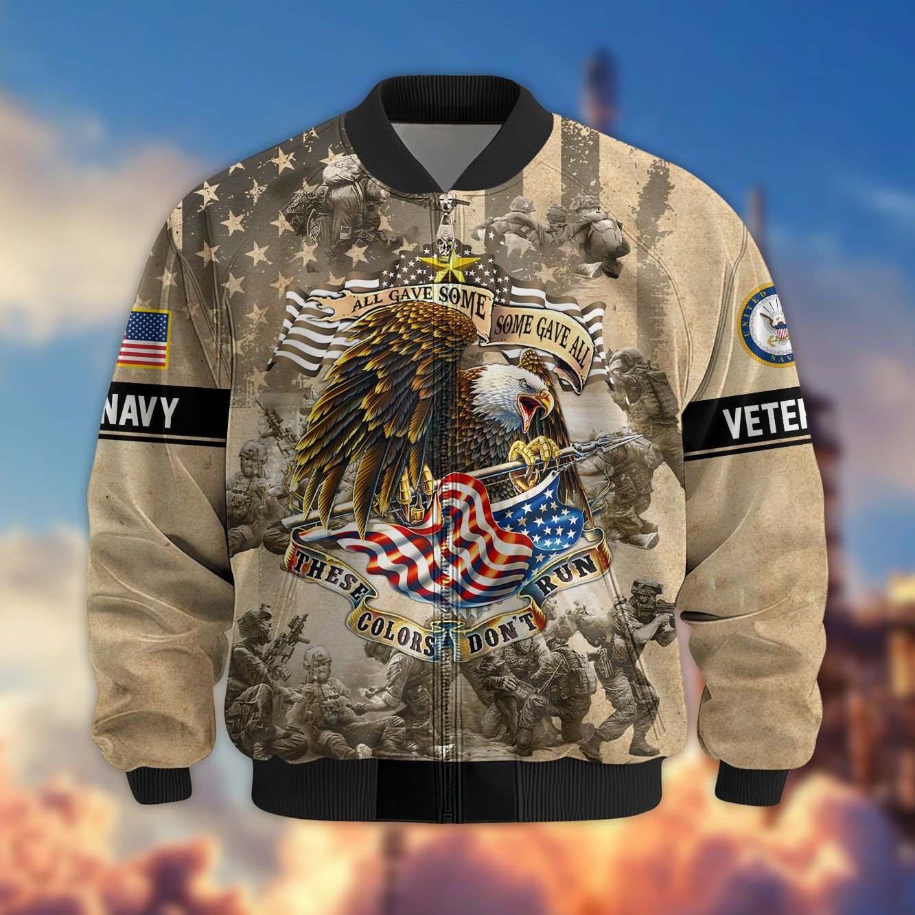 Premium US Veterans Bomber Jacket APHN090912, Gifts For US Veterans, Gifts For Veterans Day