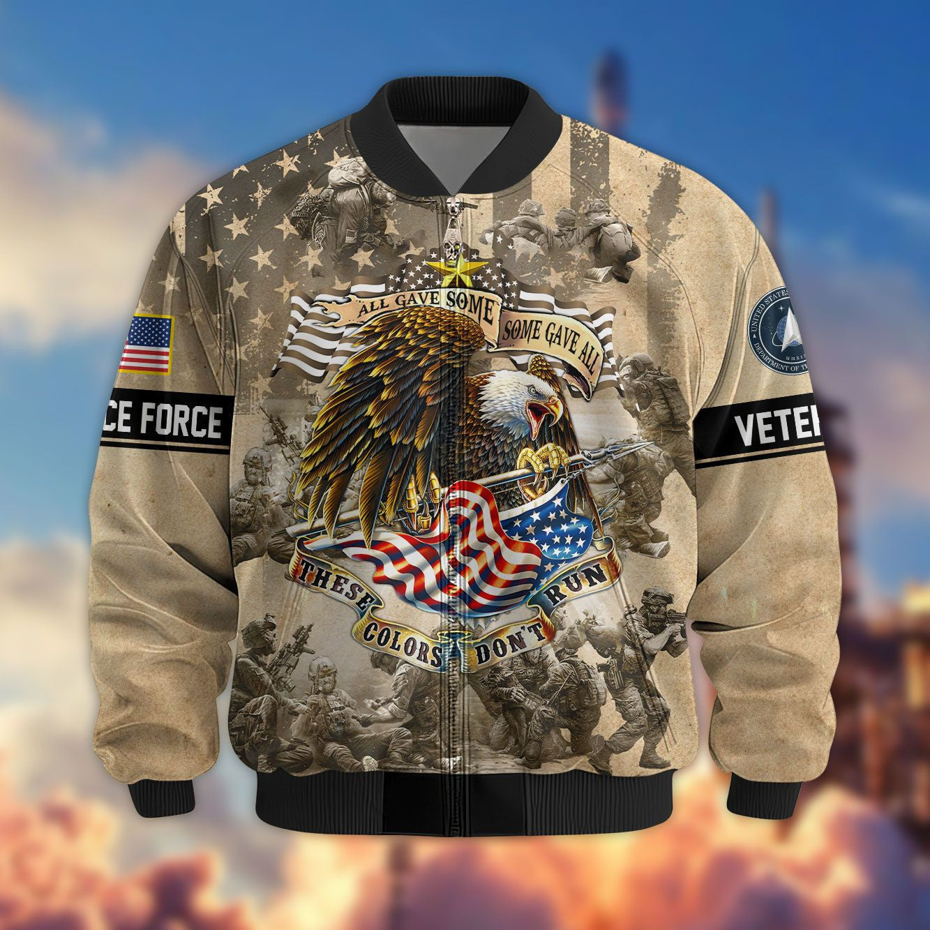 Premium US Veterans Bomber Jacket APHN090912, Gifts For US Veterans, Gifts For Veterans Day
