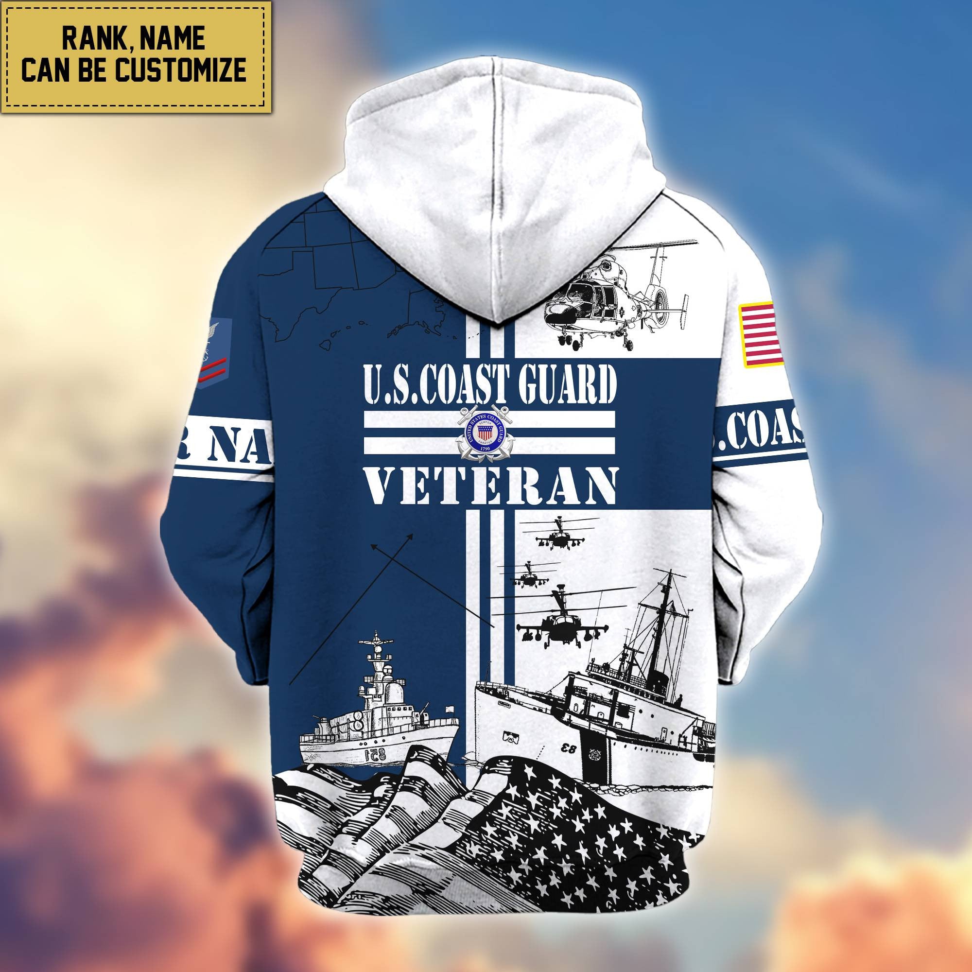 Premium USCG Zip Hoodie VPVC601005, Gifts For Coast Guard Veteran