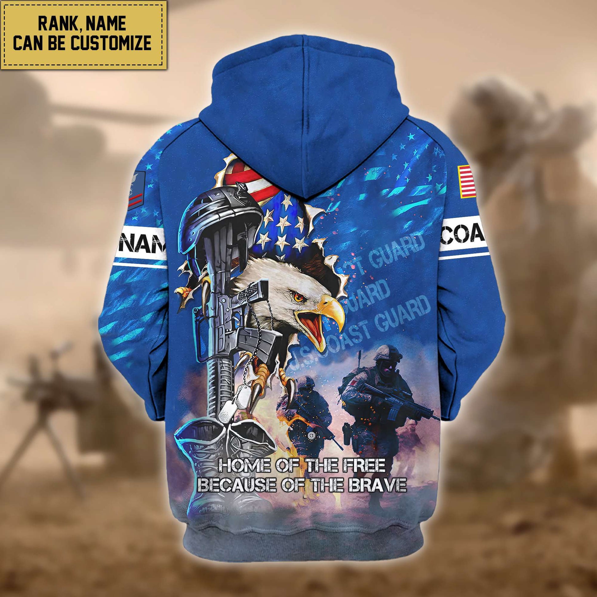 Premium Custom USCG Zip Hoodie VPVC602305, Gifts For Coast Guard Veteran