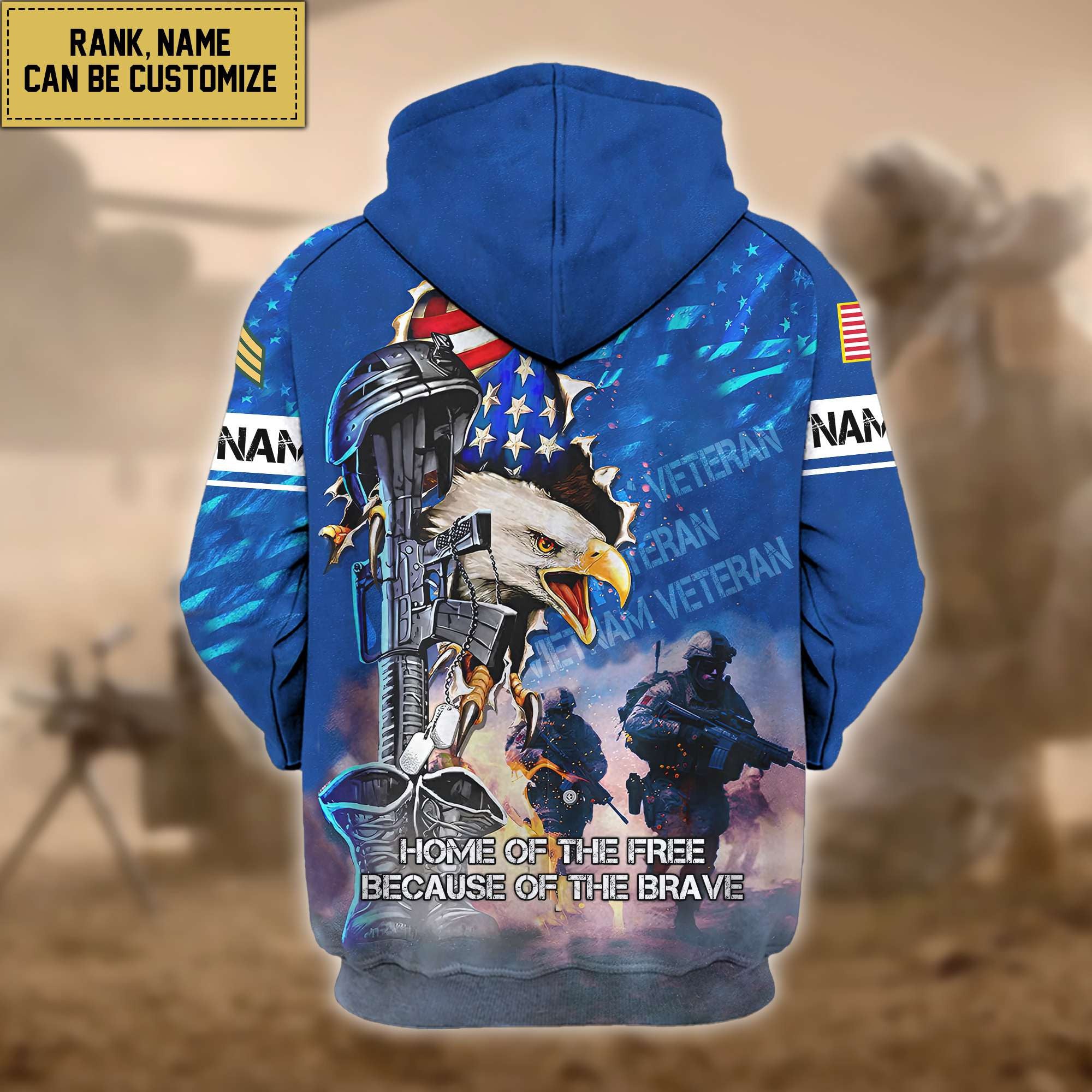 Premium Custom Vietnam Veterans Zip Hoodie VPVC602306, Custom Name, Rank, Gifts For Vietnam Veterans