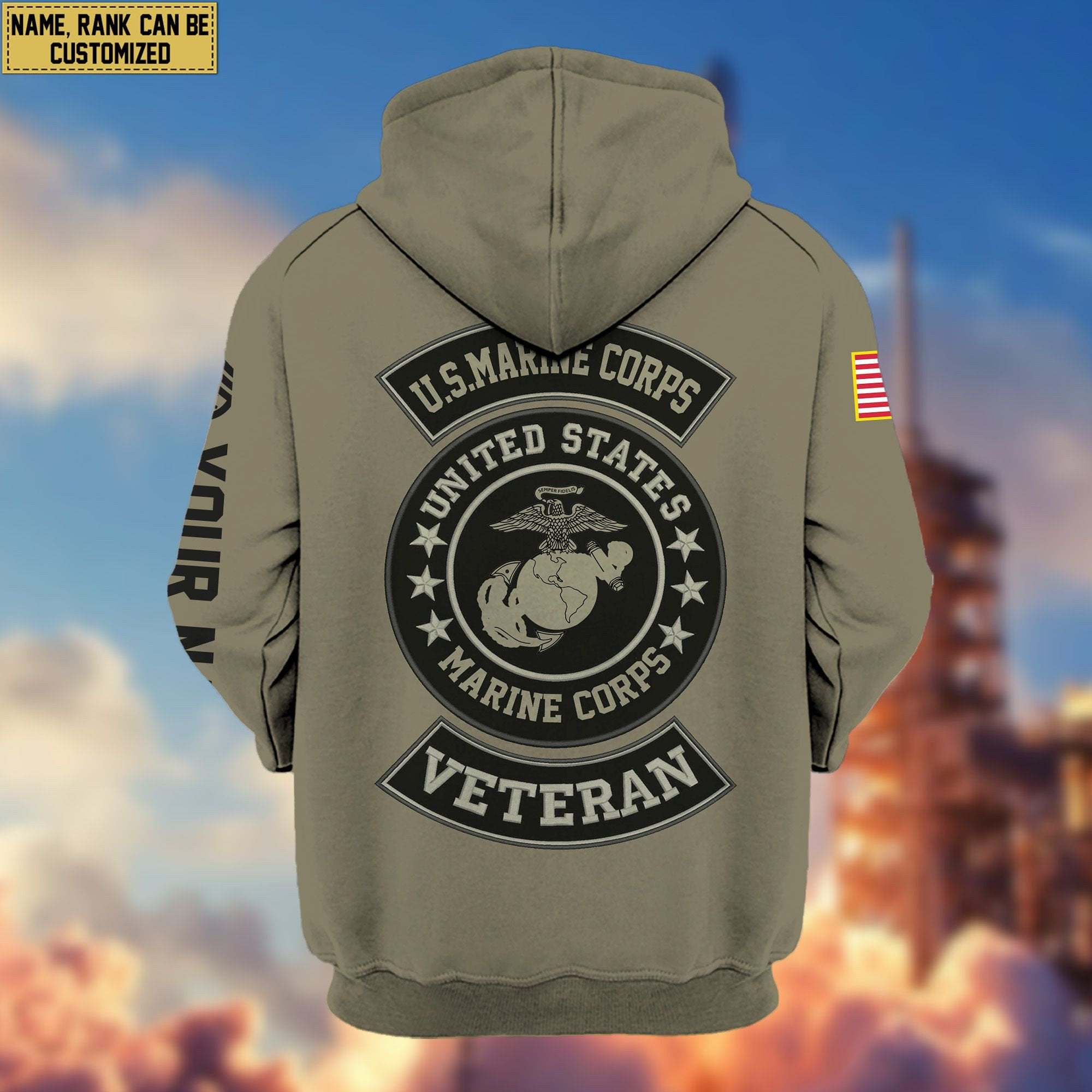 Premium Custom USMC Zip Hoodie VPVC601903, Gifts For Marine Veteran