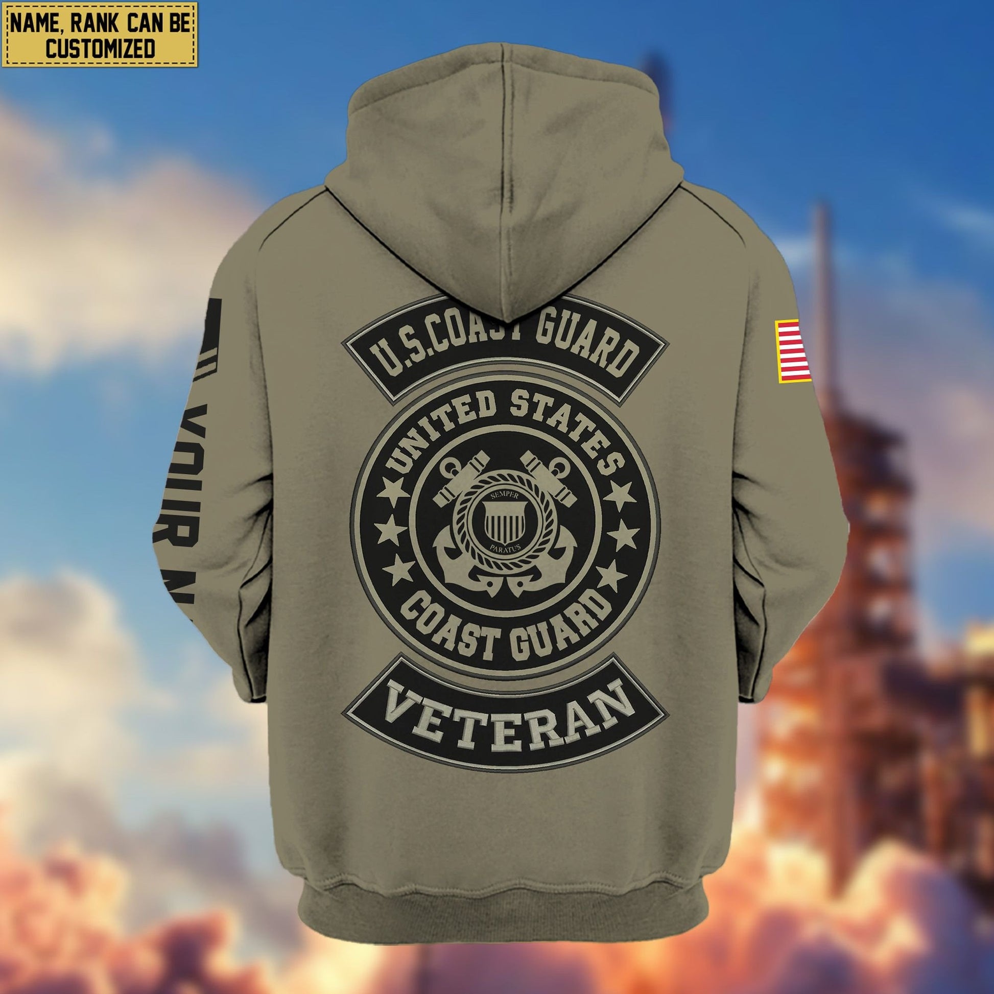 Premium Custom USCG Zip Hoodie VPVC601905, Gifts For Coast Guard Veteran