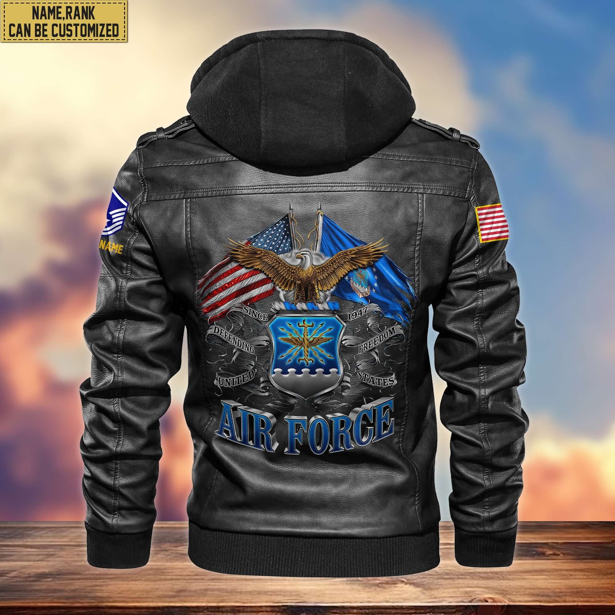 Premium USAF Leather Jacket VPVC700104, Custom Name, Rank, Gifts For Air Force Veteran