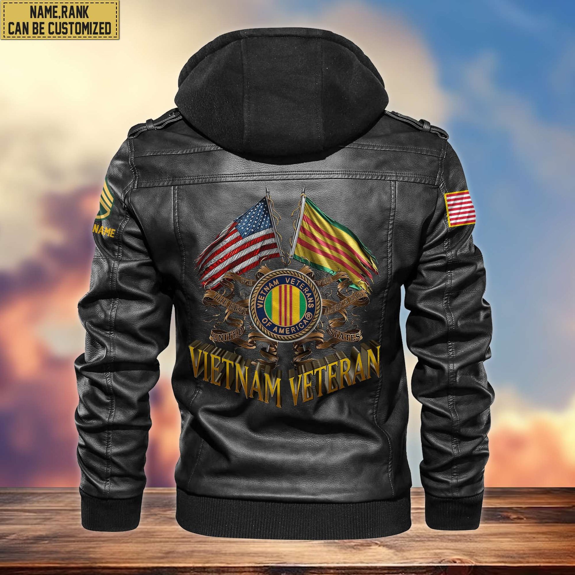 Premium Vietnam Veteran Leather Jacket VPVC700106, Custom Name, Rank, Gifts For Vietnam Veteran