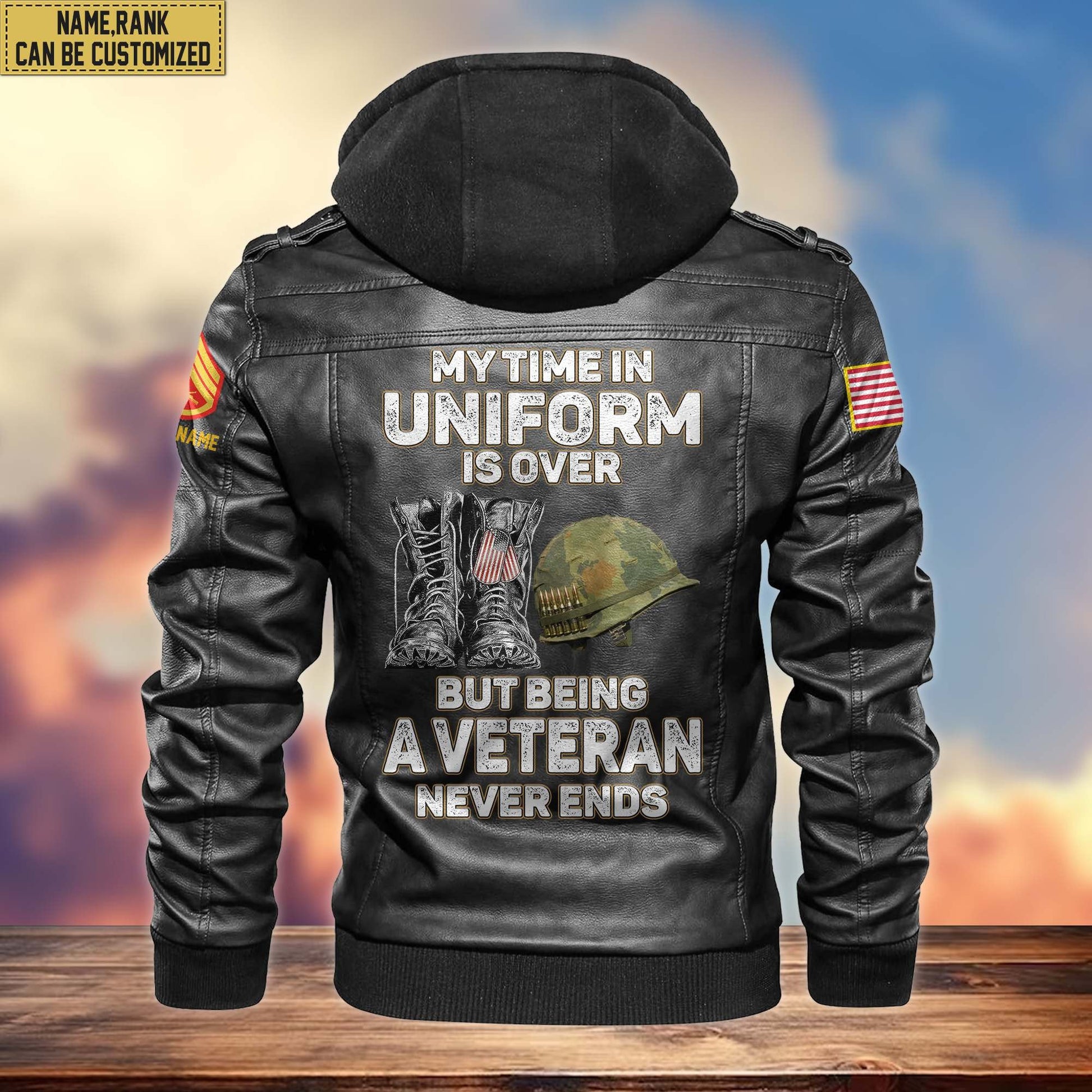 Premium Custom Name, Rank, USMC Leather Jacket VPVC700503, Gifts For Marine Veteran