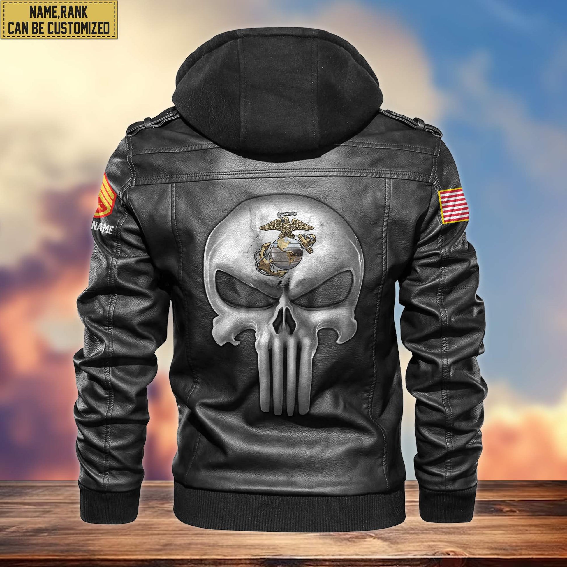 Premium USMC Leather Jacket VPVC701003, Custom Name, Rank, Gifts For Marine Veteran