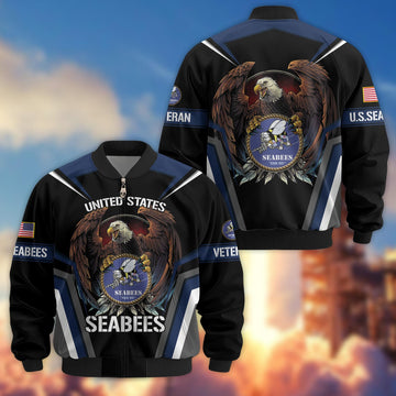 Premium US Seabees Veteran Bomber Jacket VPVC800309, Gifts For Seabees Veteran