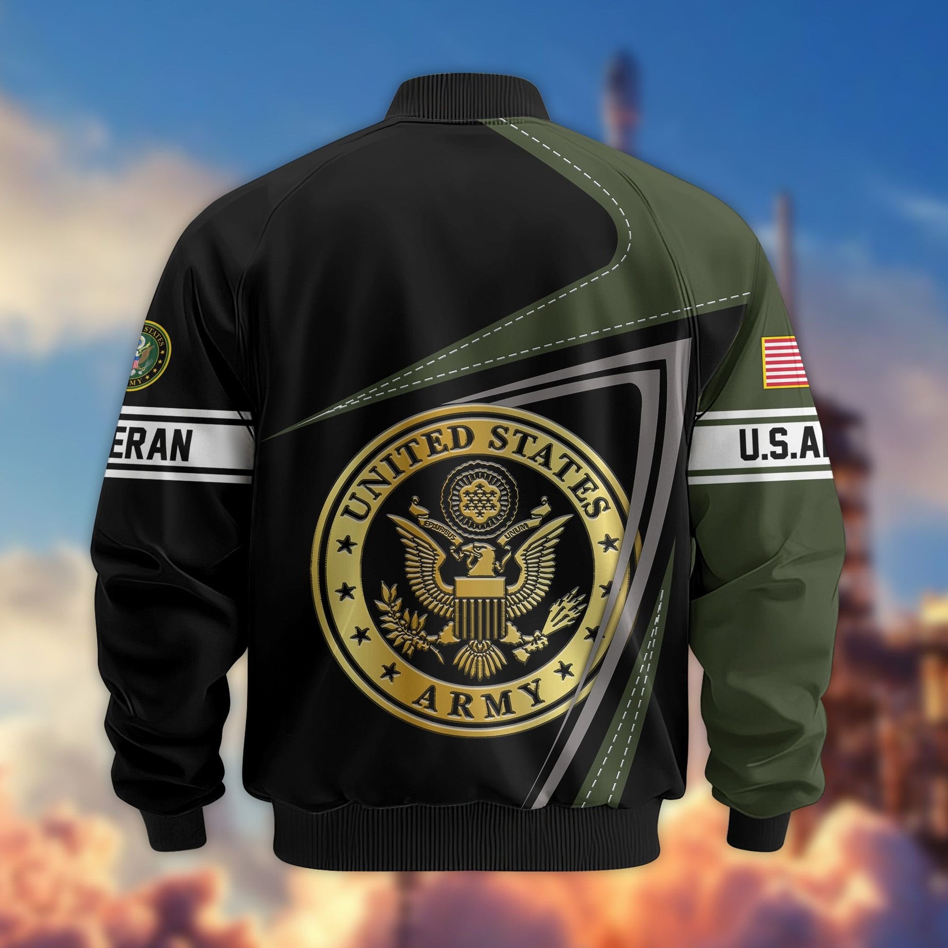 Premium US Veterans Bomber Jacket BPVC060901, Gifts For US Veterans, Gifts For Veterans Day