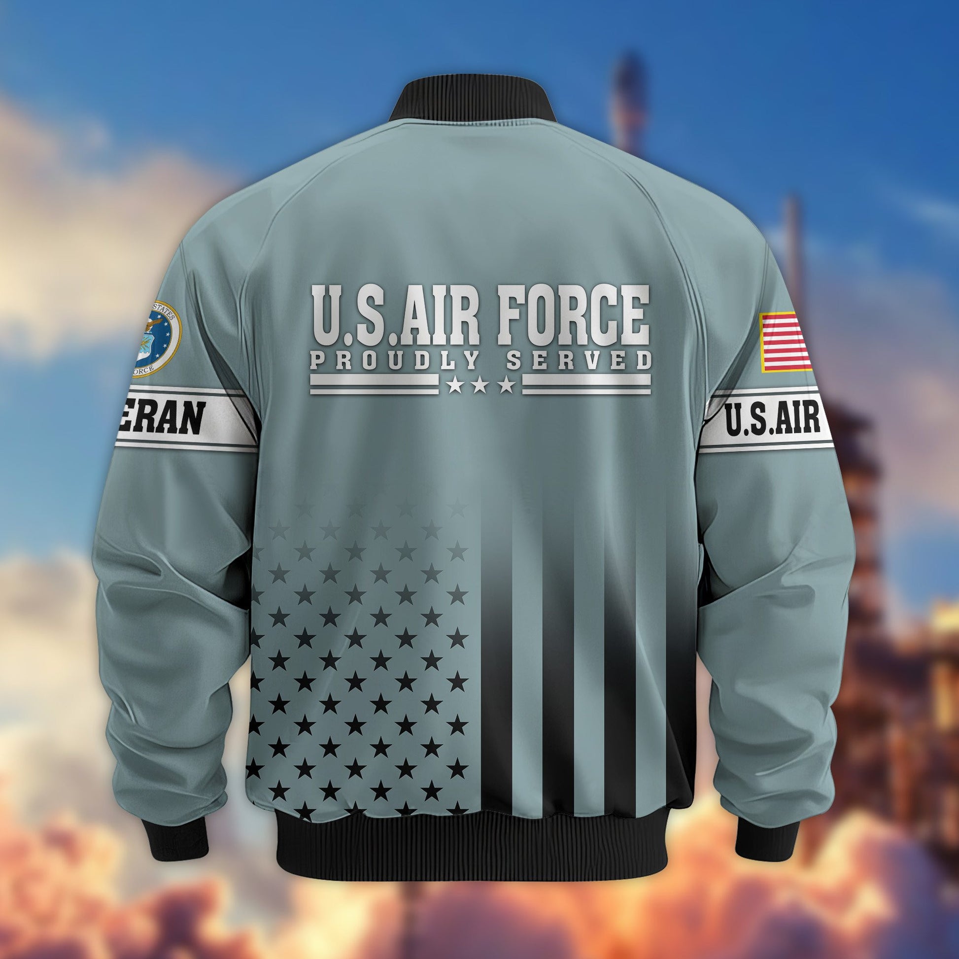 Premium Proudly Served US Veterans Bomber Jacket BPVC130901, Gifts For US Veterans, Gifts For Veterans Day