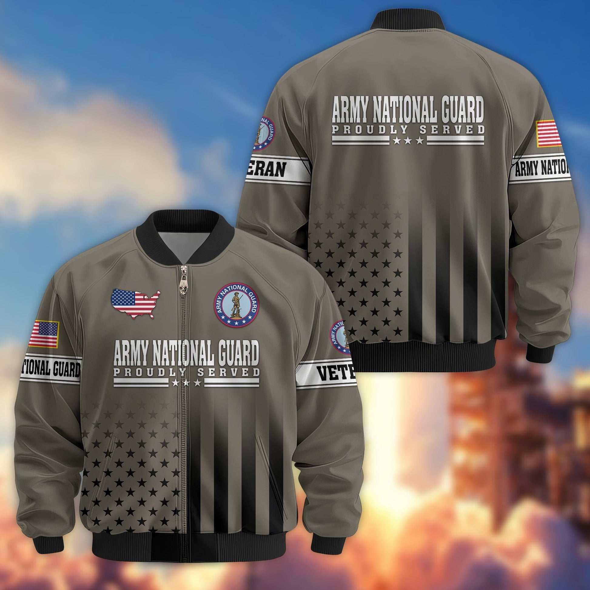 Premium Proudly Served US Veterans Bomber Jacket BPVC130901, Gifts For US Veterans, Gifts For Veterans Day