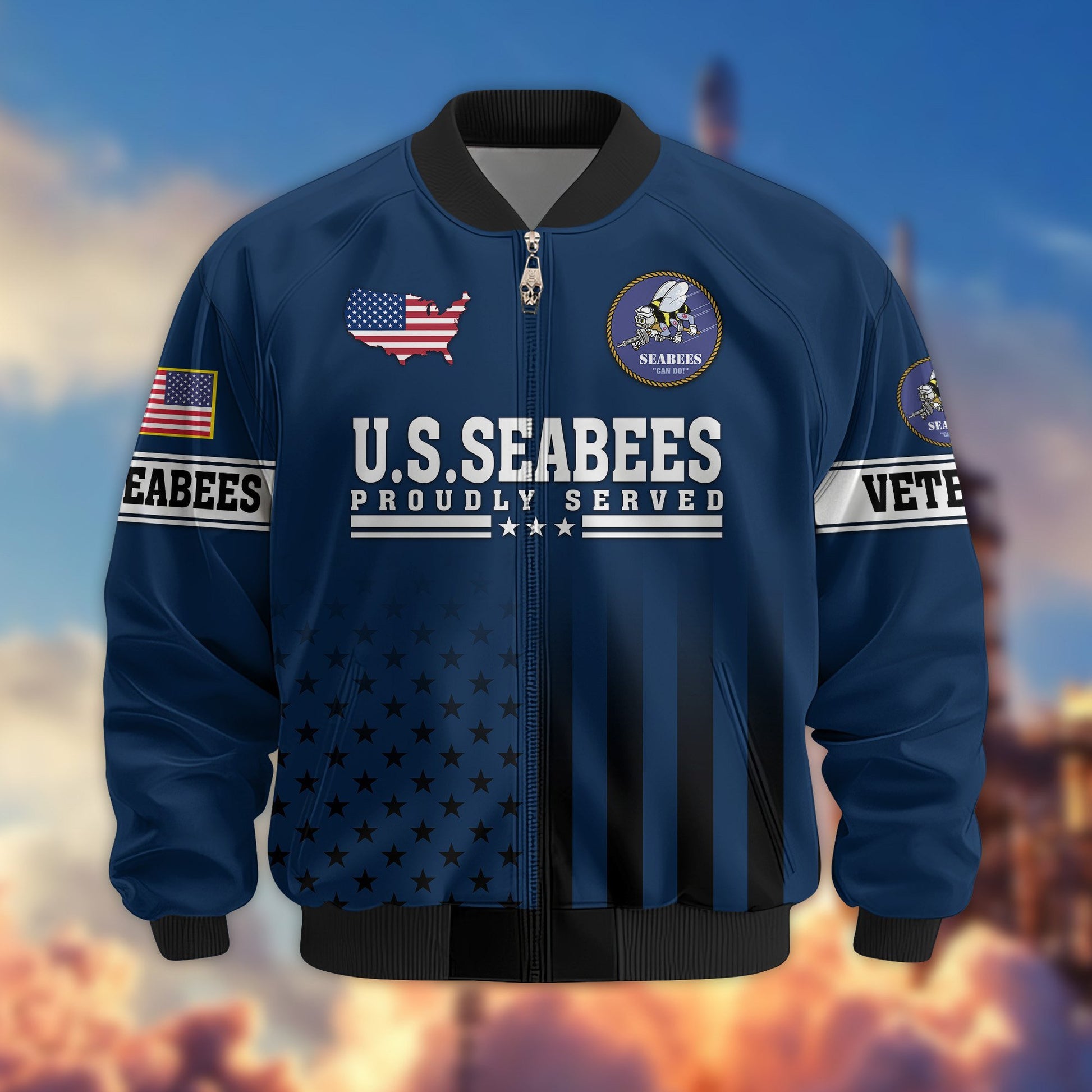 Premium Proudly Served US Veterans Bomber Jacket BPVC130901, Gifts For US Veterans, Gifts For Veterans Day