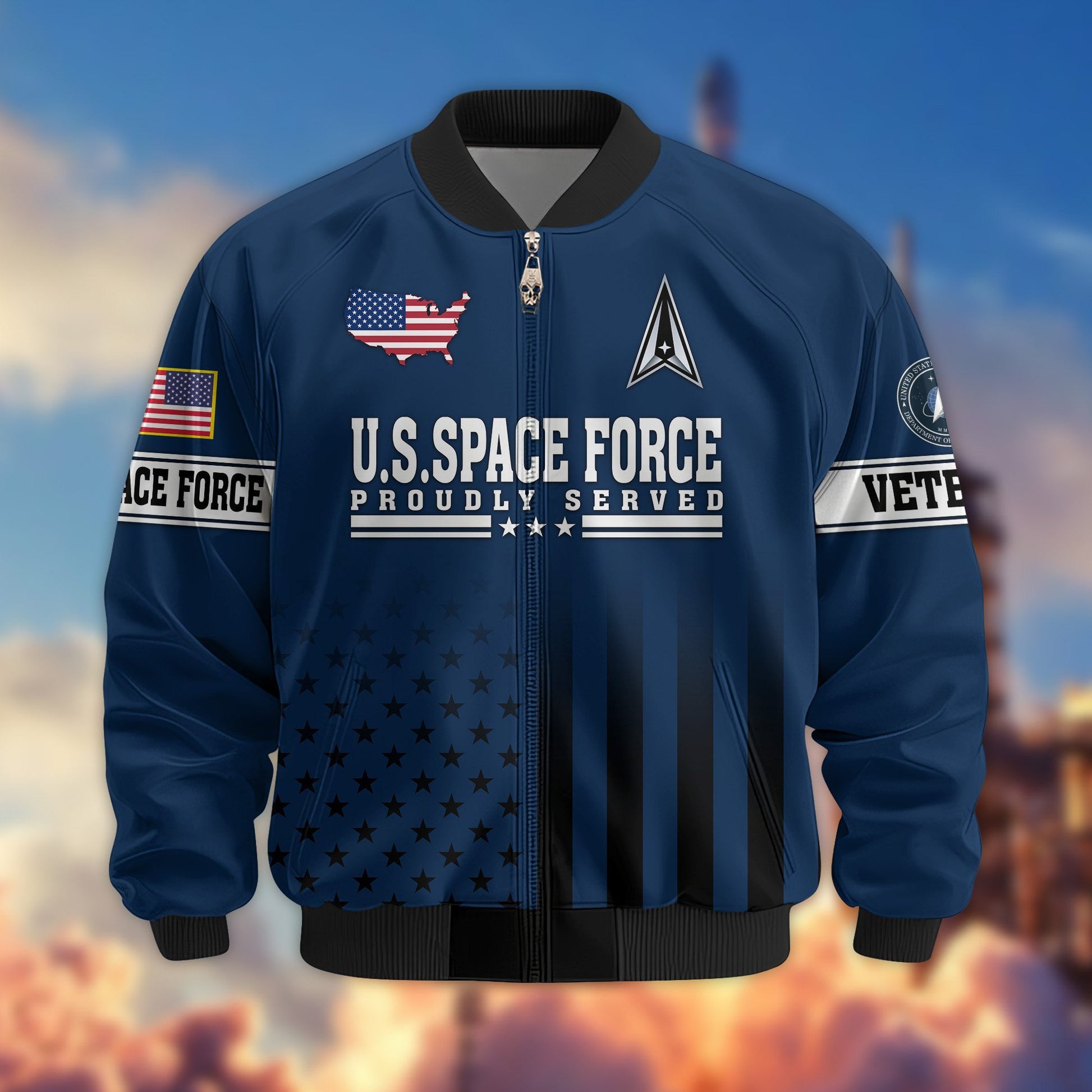Premium Proudly Served US Veterans Bomber Jacket BPVC130901, Gifts For US Veterans, Gifts For Veterans Day