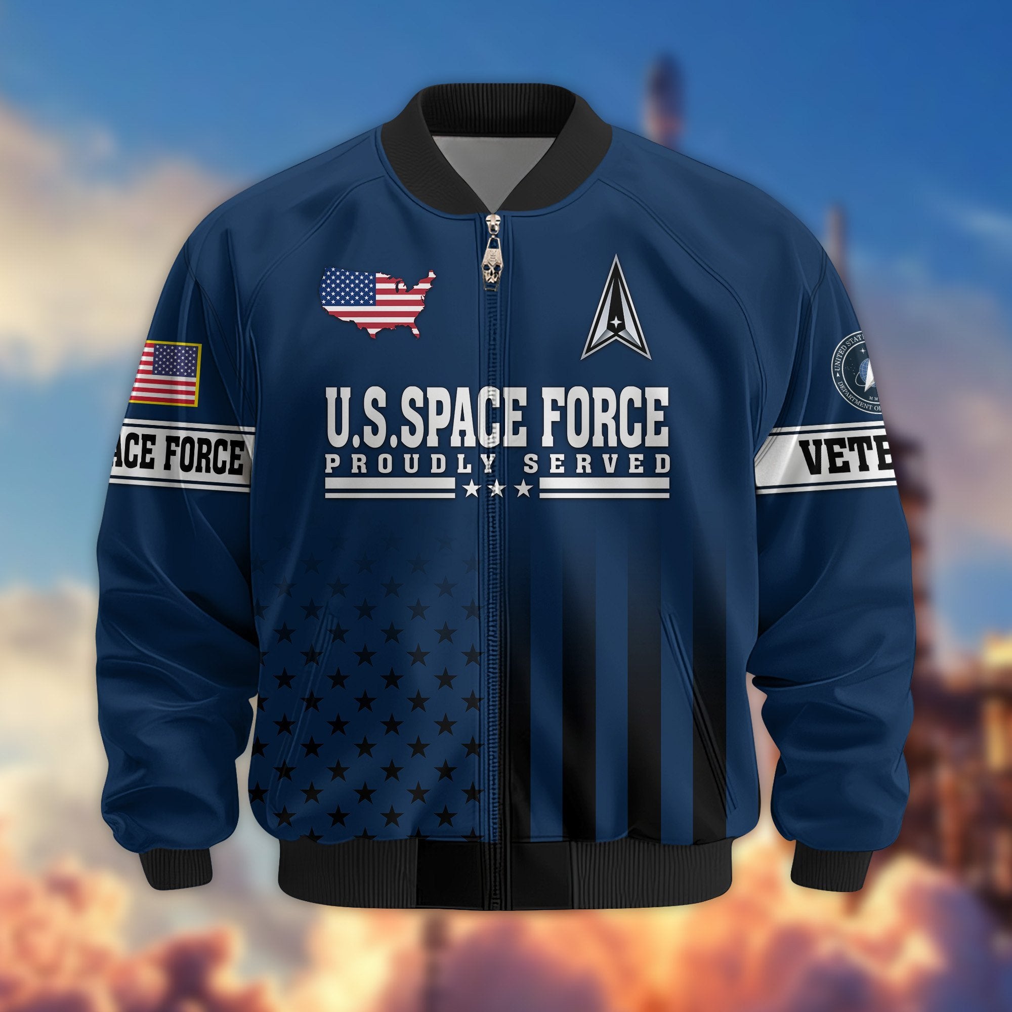 Premium Proudly Served US Veterans Bomber Jacket BPVC130901, Gifts For US Veterans, Gifts For Veterans Day