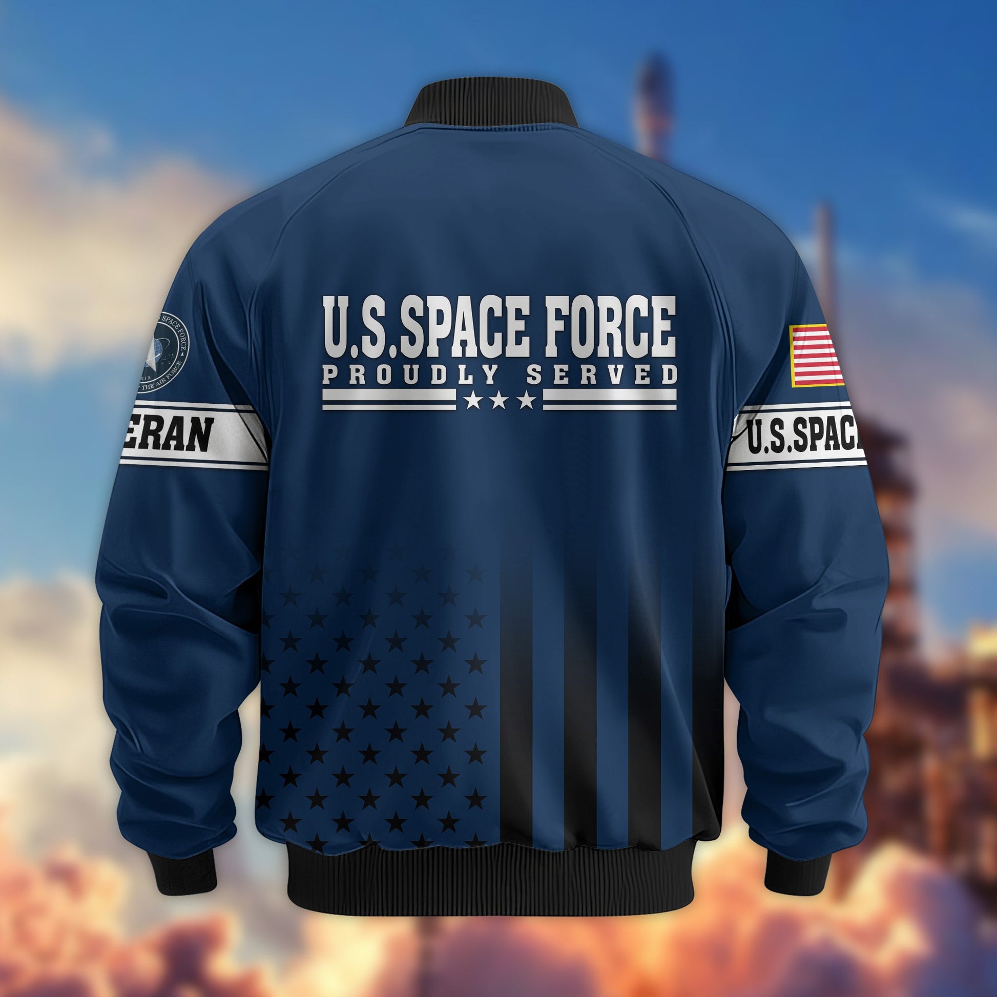 Premium Proudly Served US Veterans Bomber Jacket BPVC130901, Gifts For US Veterans, Gifts For Veterans Day