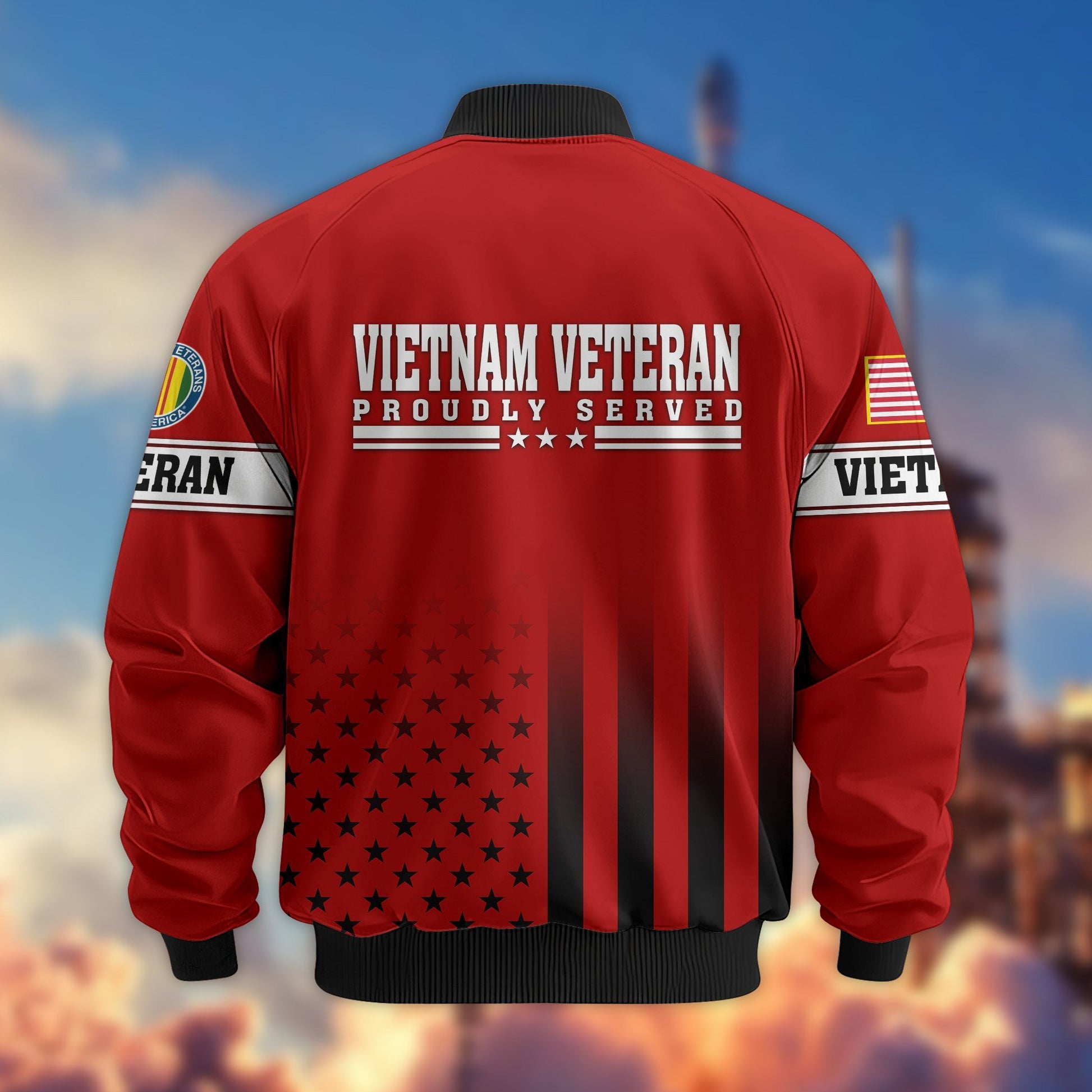 Premium Proudly Served US Veterans Bomber Jacket BPVC130901, Gifts For US Veterans, Gifts For Veterans Day