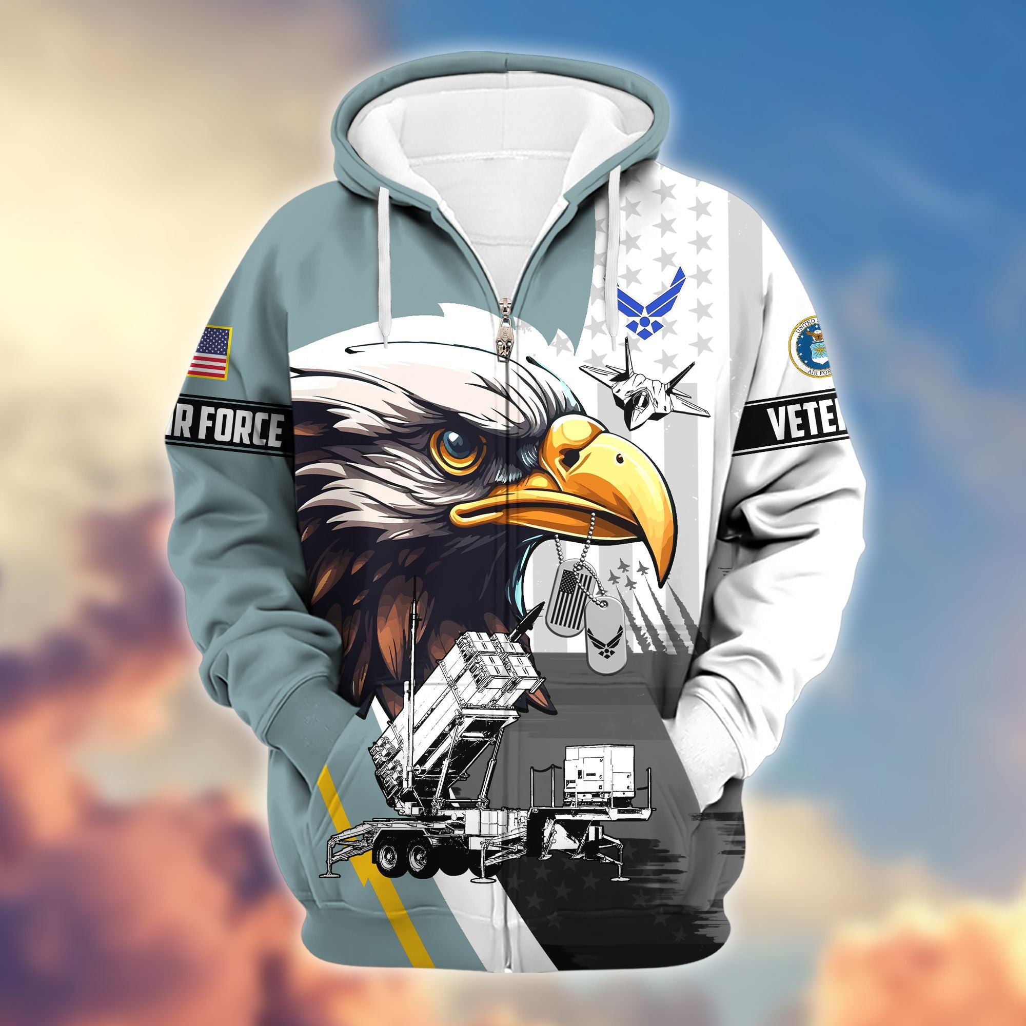 Premium US Veterans Zip Hoodie BPVC160901, Gifts For US Veterans, Gifts For Veterans Day