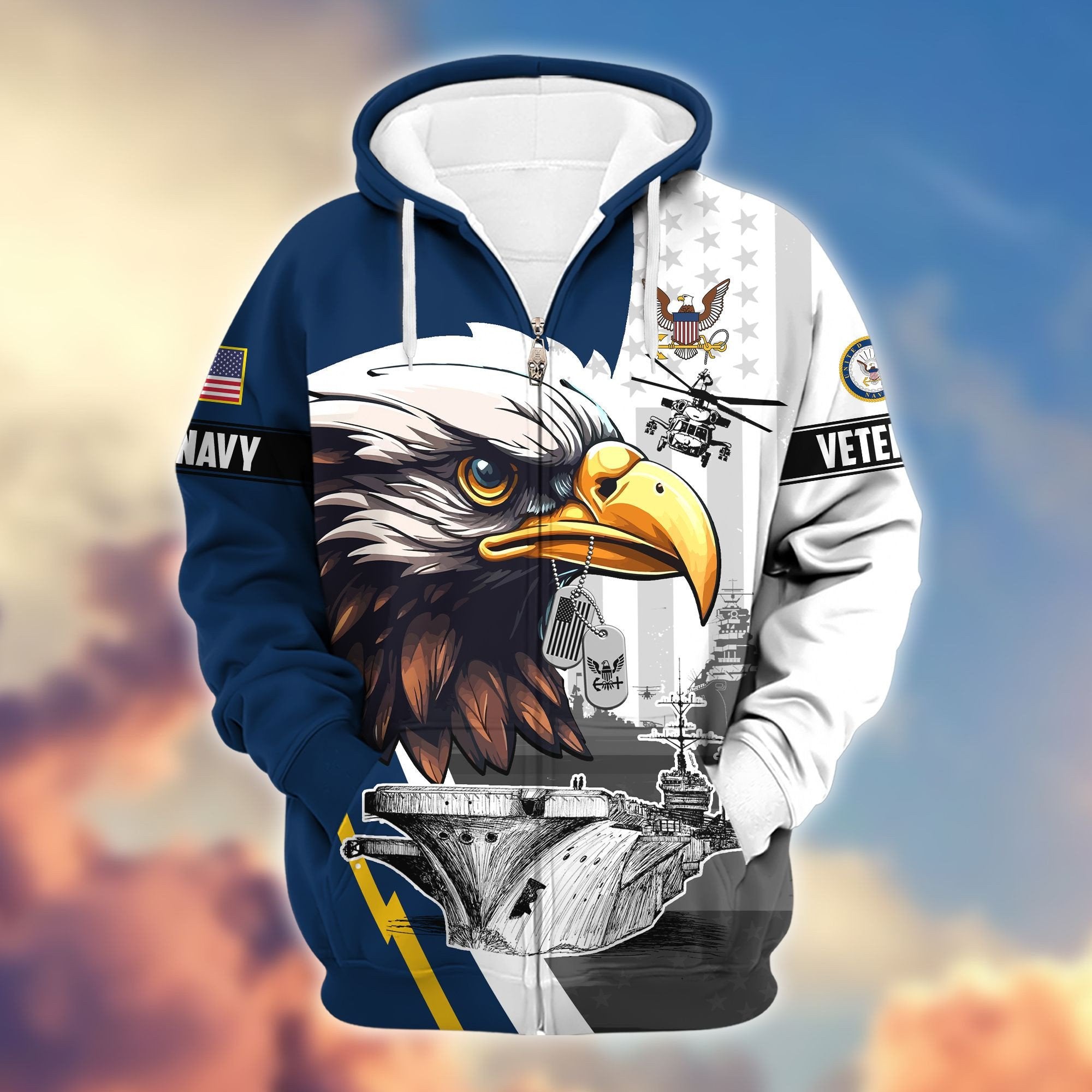Premium US Veterans Zip Hoodie BPVC160901, Gifts For US Veterans, Gifts For Veterans Day