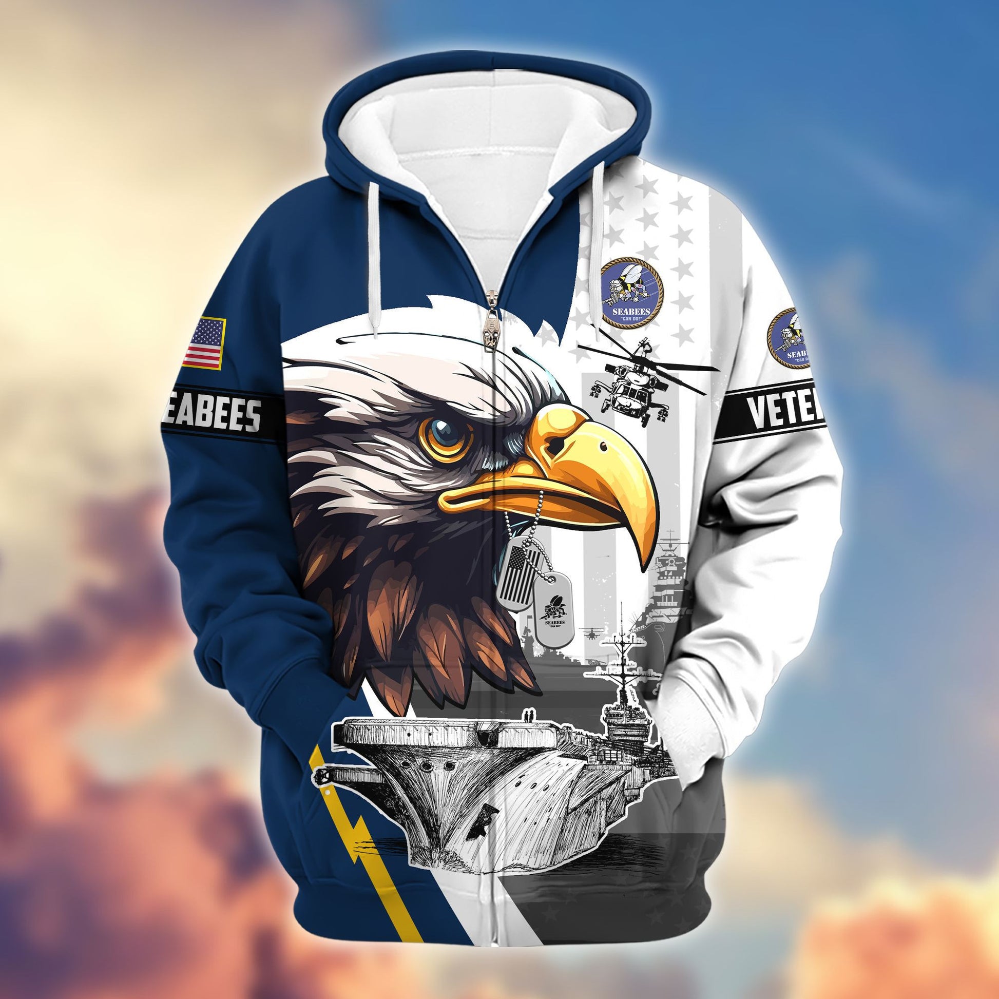 Premium US Veterans Zip Hoodie BPVC160901, Gifts For US Veterans, Gifts For Veterans Day