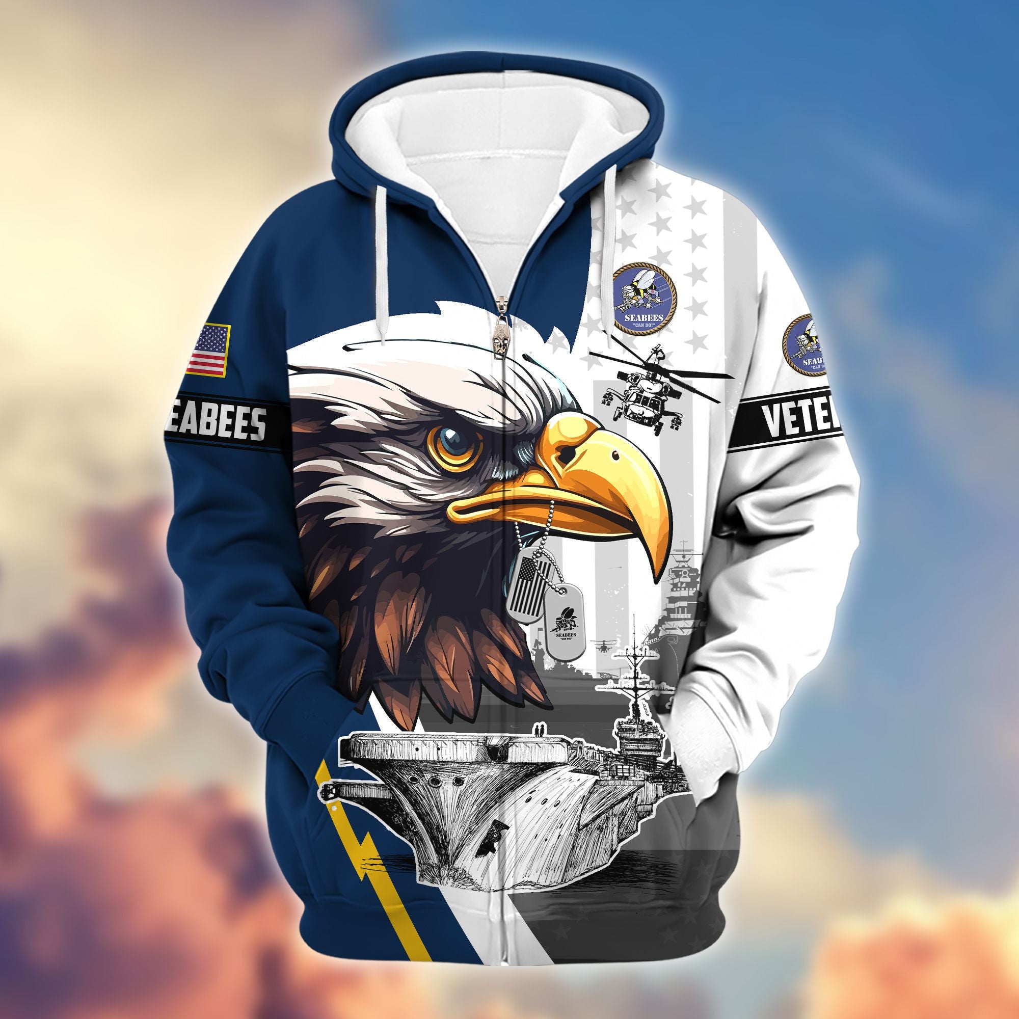 Premium US Veterans Zip Hoodie BPVC160901, Gifts For US Veterans, Gifts For Veterans Day