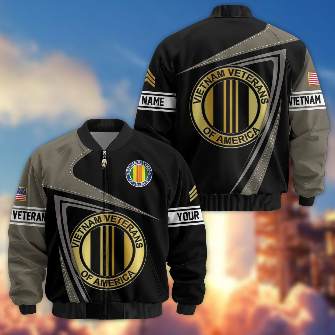Premium Vietnam Veteran Bomber Jacket VPVC800106, Custom Name, Rank, Gifts For Vietnam Veteran