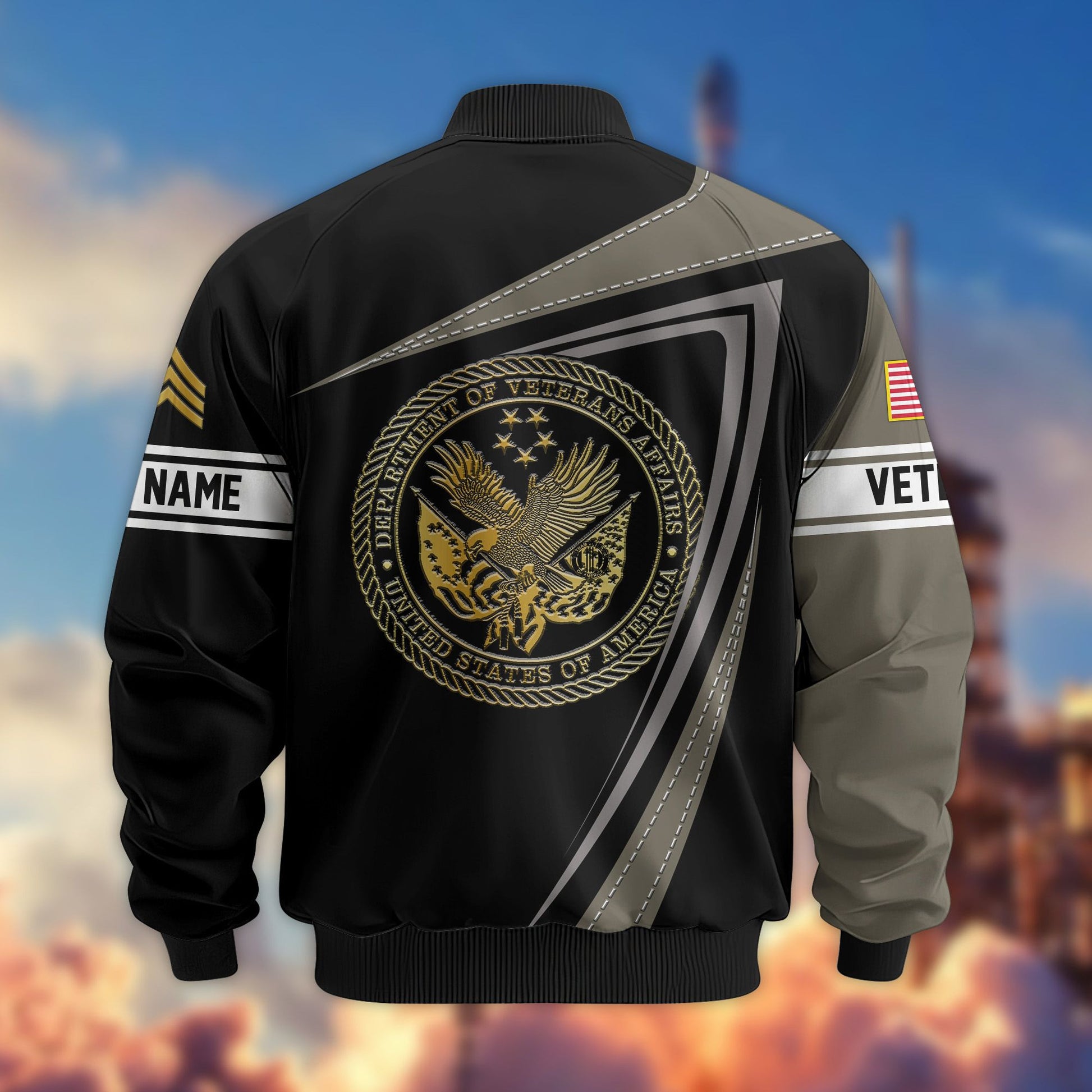 Premium US Veteran Bomber Jacket VPVC800107, Custom Name, Rank, Gifts For US Veteran