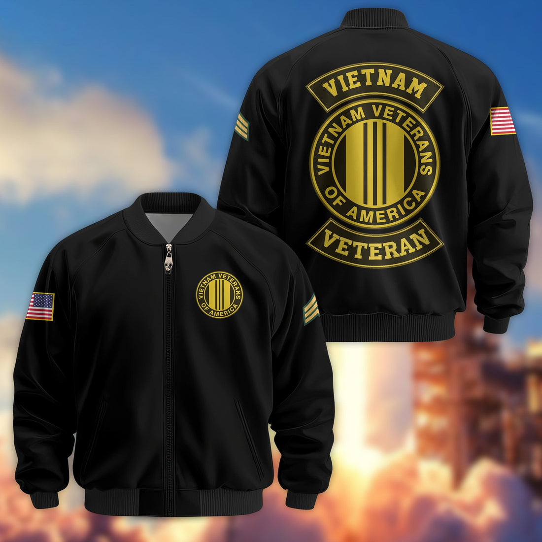 Premium Vietnam Veteran Bomber Jacket VPVC800206, Custom Name, Rank, Gifts For Vietnam Veteran