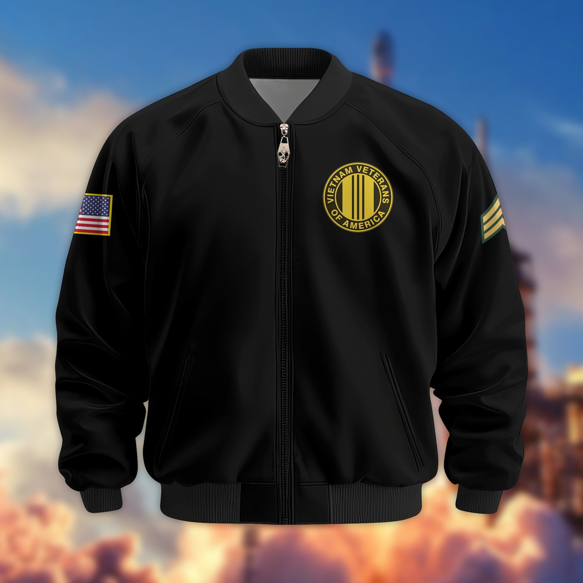 Premium Vietnam Veteran Bomber Jacket VPVC800206, Custom Name, Rank, Gifts For Vietnam Veteran