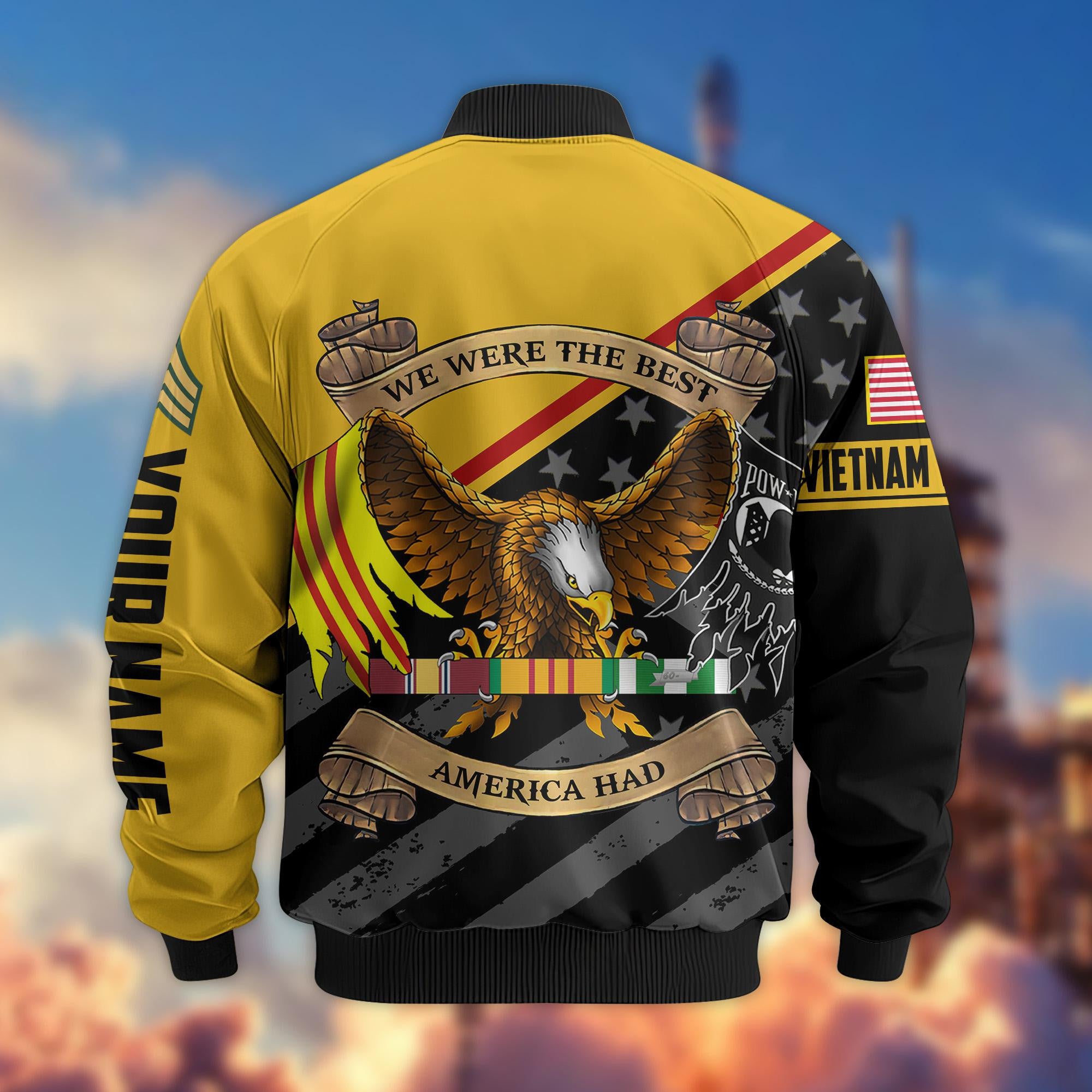 Premium Vietnam Veteran Bomber Jacket VPVC800406, Custom Name, Rank, Gifts For Vietnam Veteran
