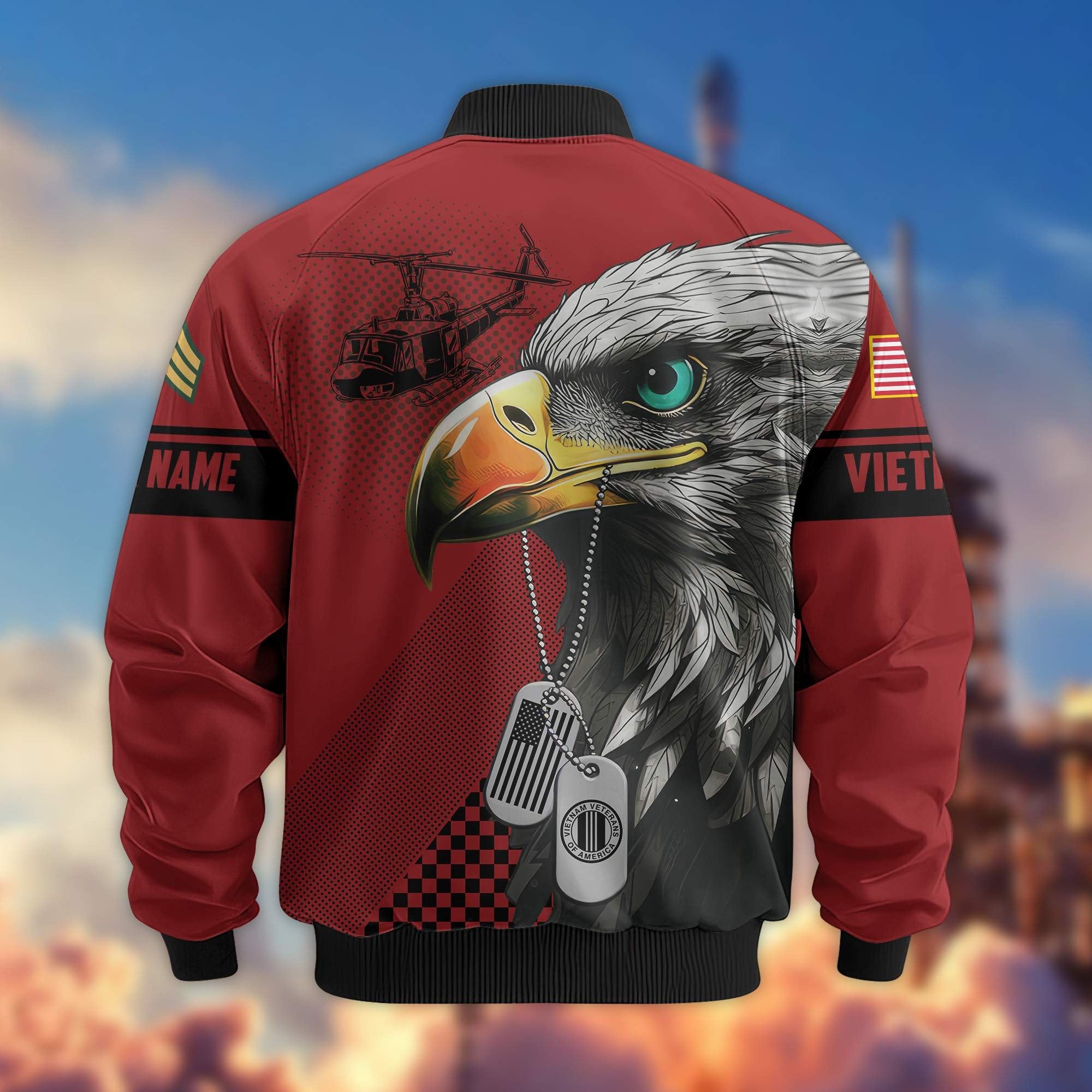 Premium Vietnam Veteran Bomber Jacket VPVC800506, Custom Name, Rank, Gifts For Vietnam Veteran