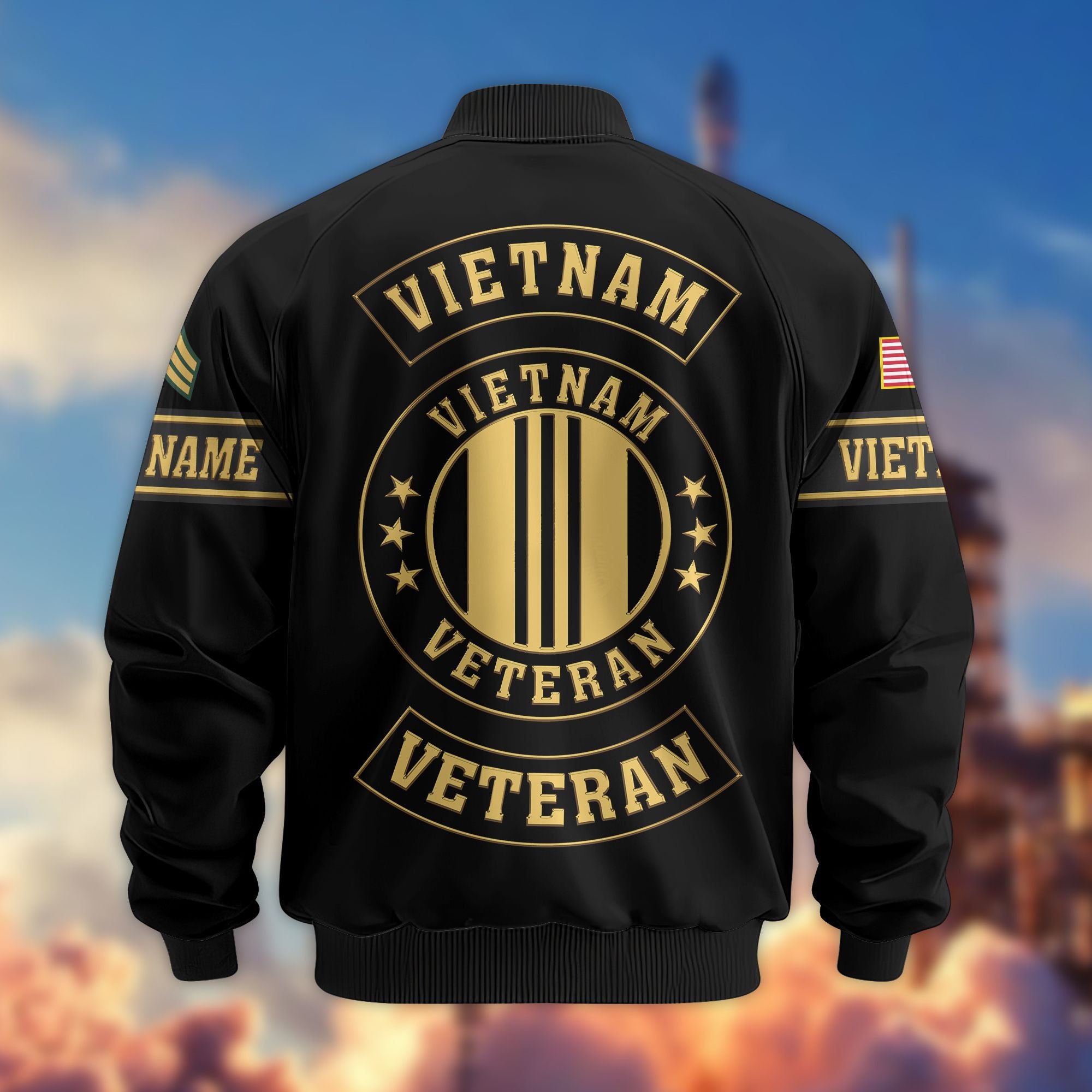 Premium Vietnam Veteran Bomber Jacket VPVC800706, Custom Name, Rank, Gifts For Vietnam Veteran