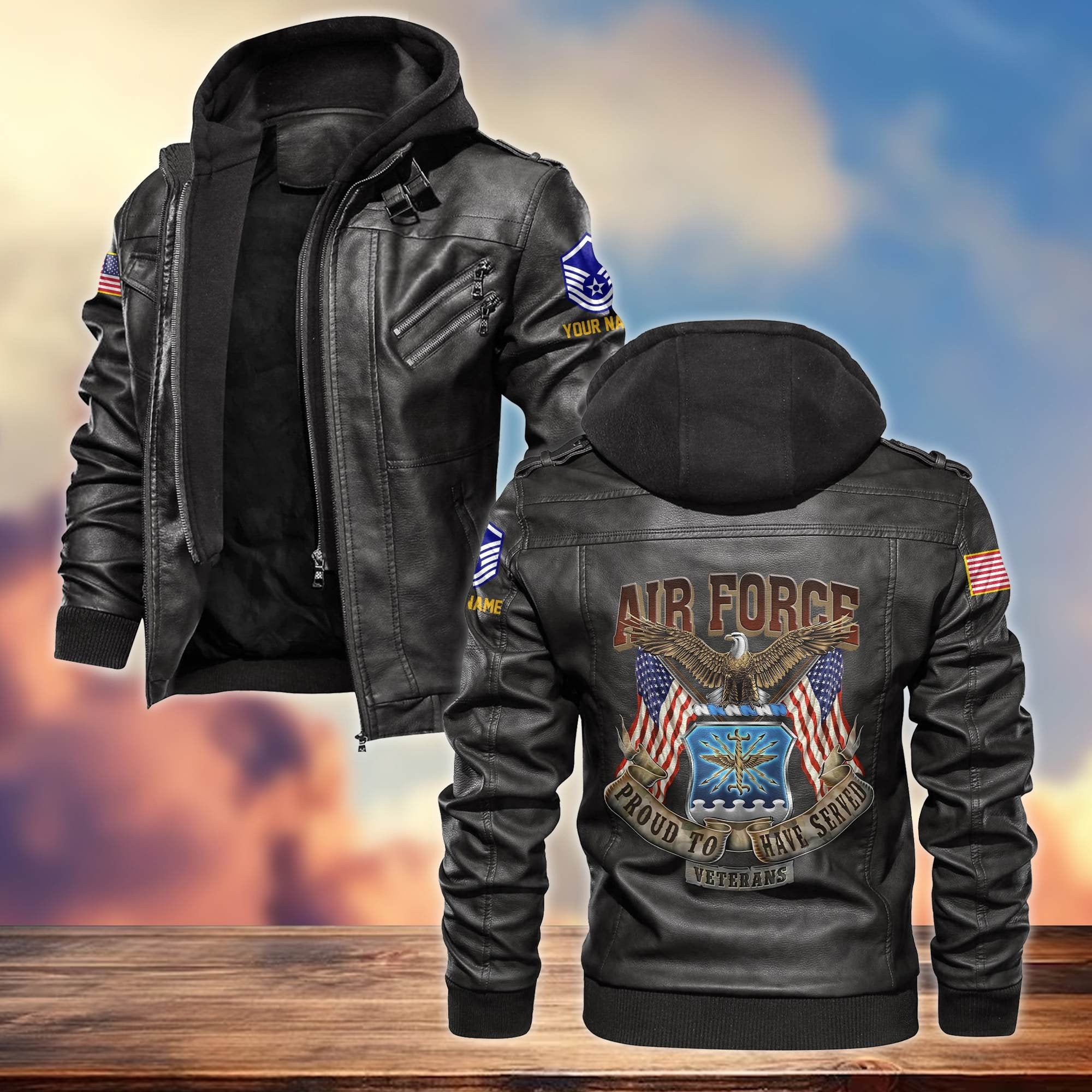 Premium USAF Leather Jacket VPVC700204, Custom Name, Rank, Gifts For Air Force Veteran