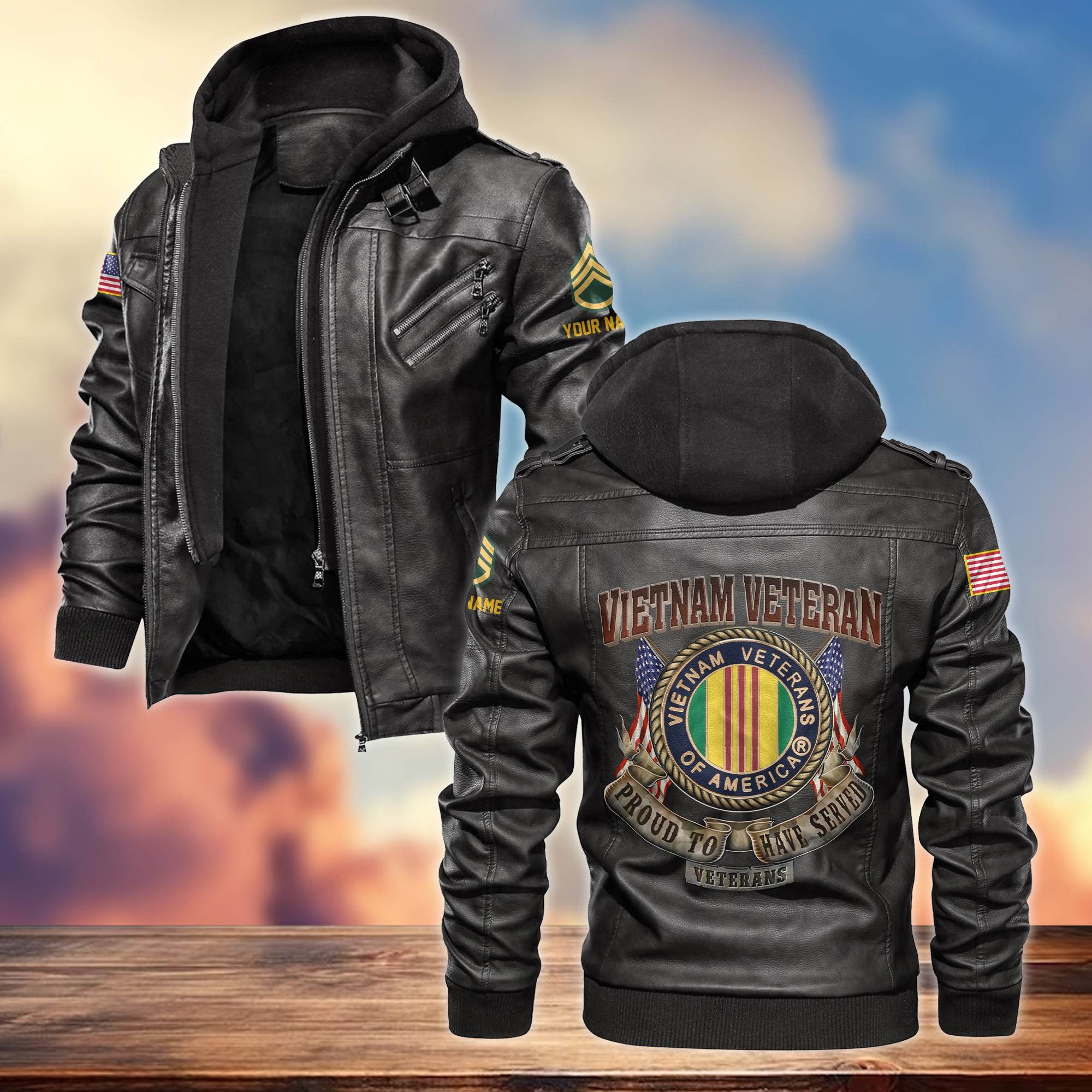 Premium Vietnam Veteran Leather Jacket VPVC700206, Custom Name, Rank, Gifts For Vietnam Veteran